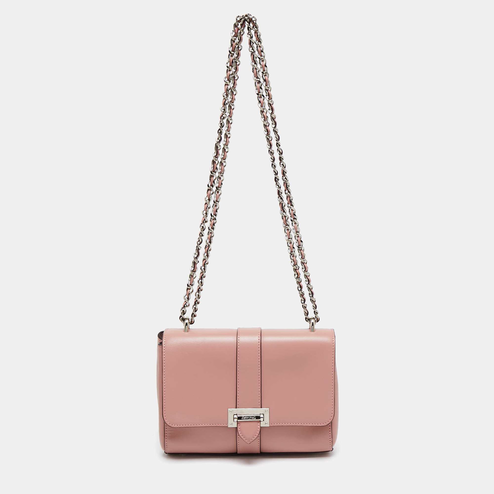 Aspinal Of London Pink Leather Lottie Shoulder Bag