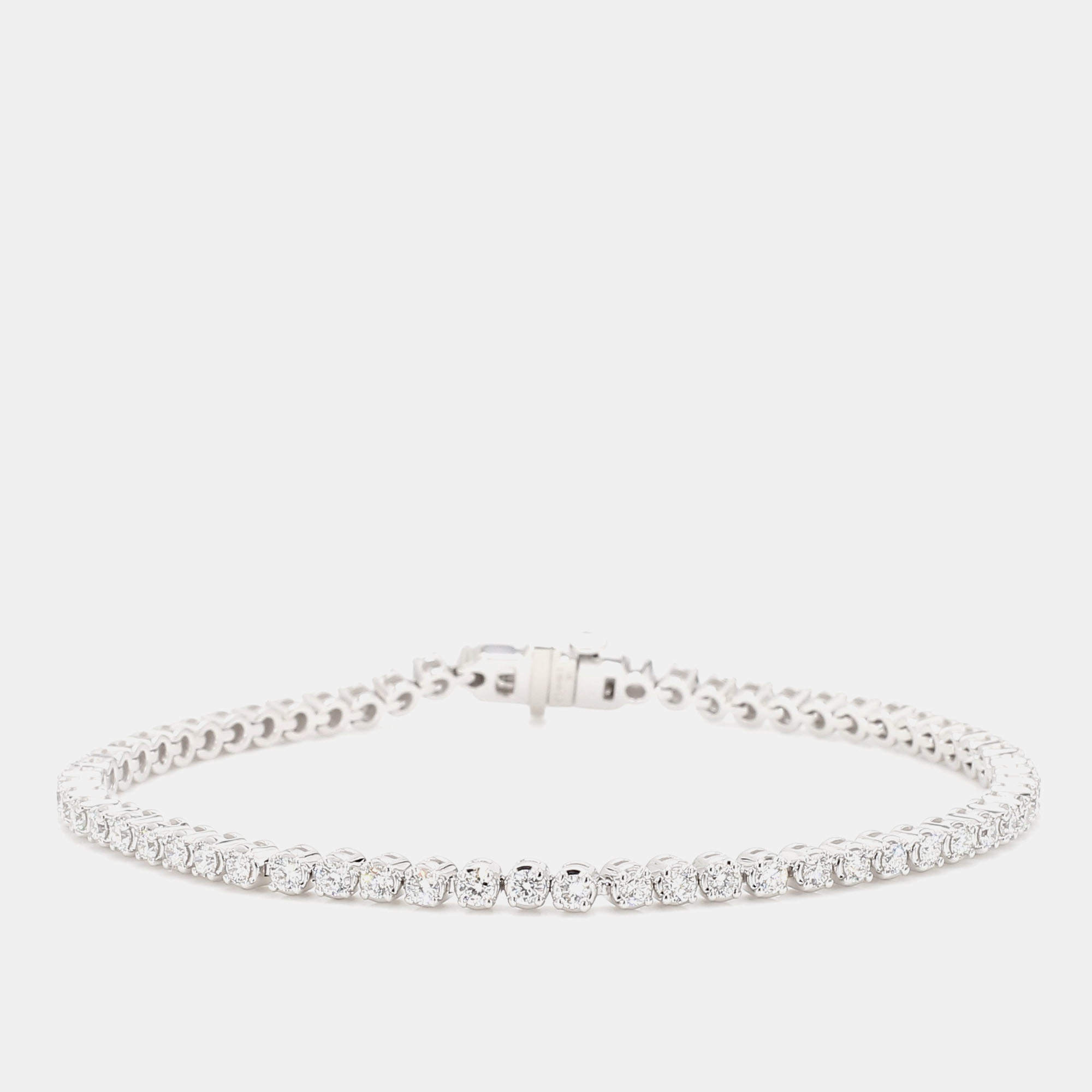 Pre Owned 2.05 cts Round Lab Grown Diamond 14k White Gold Luxe Tennis Bracelet