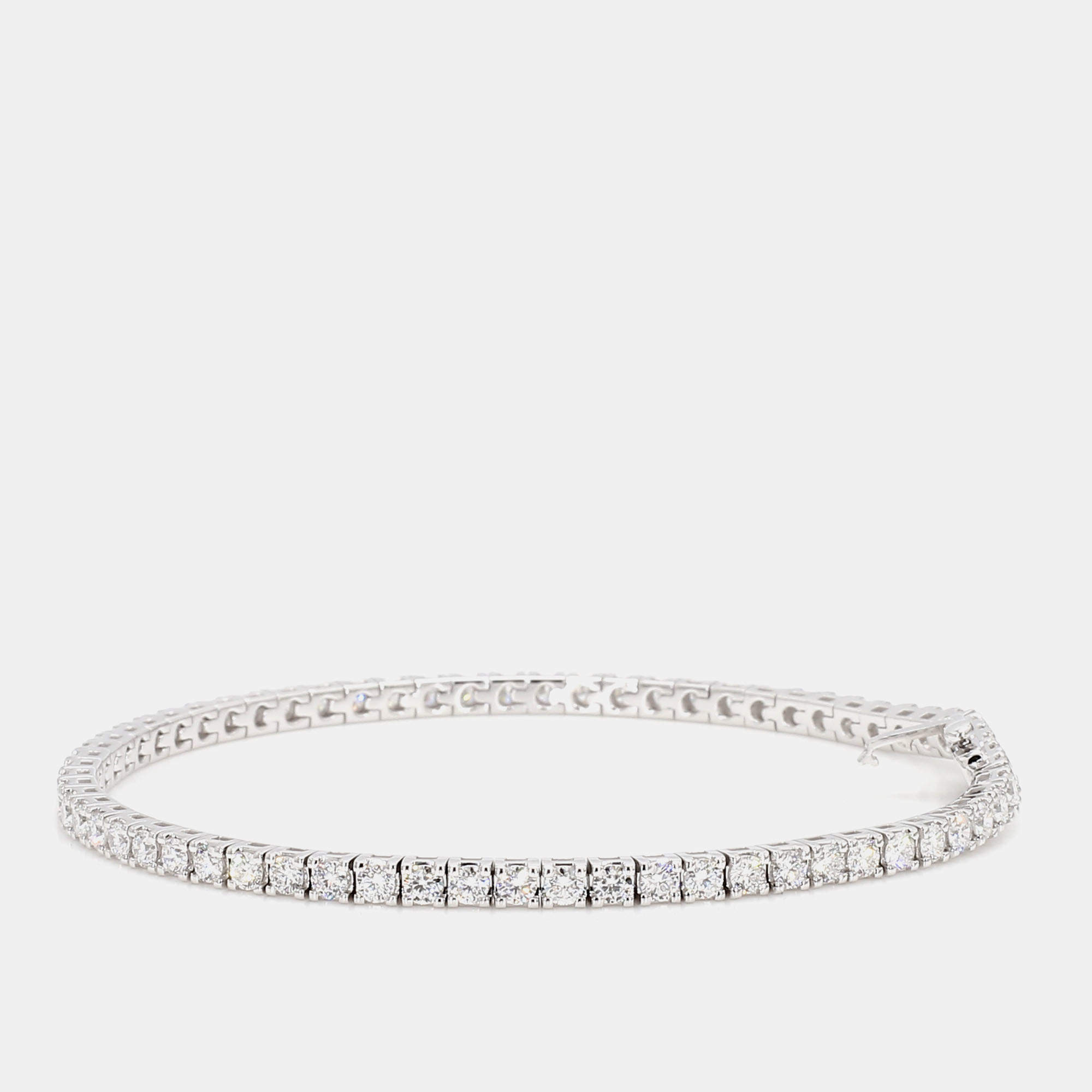 Pre Owned 3.10 cts Round Lab Grown Diamond 14k White Gold Classic Tennis Bracelet