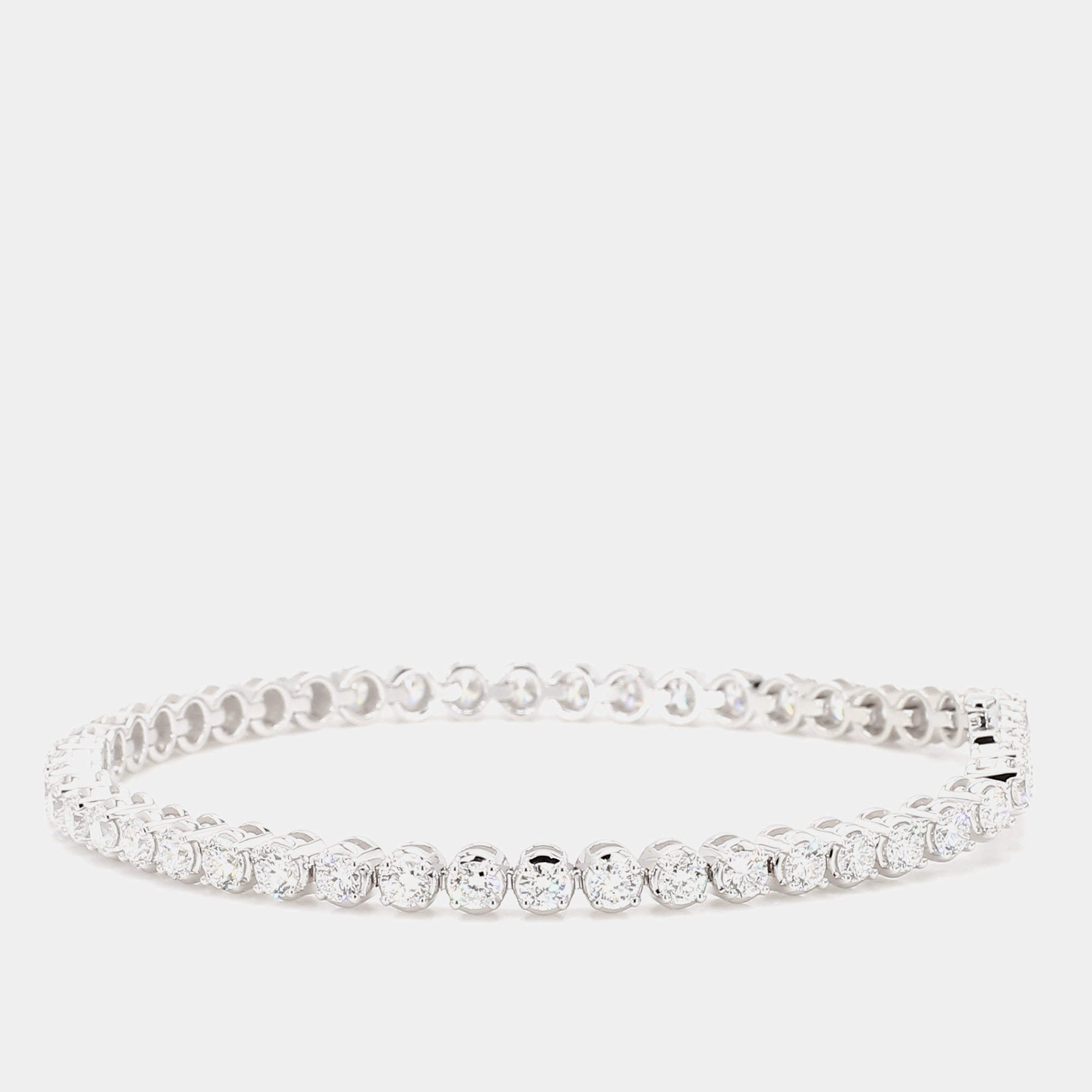 Pre Owned 5.05 cts Round Lab Grown Diamond 14k White Gold Luxe Tennis Bracelet