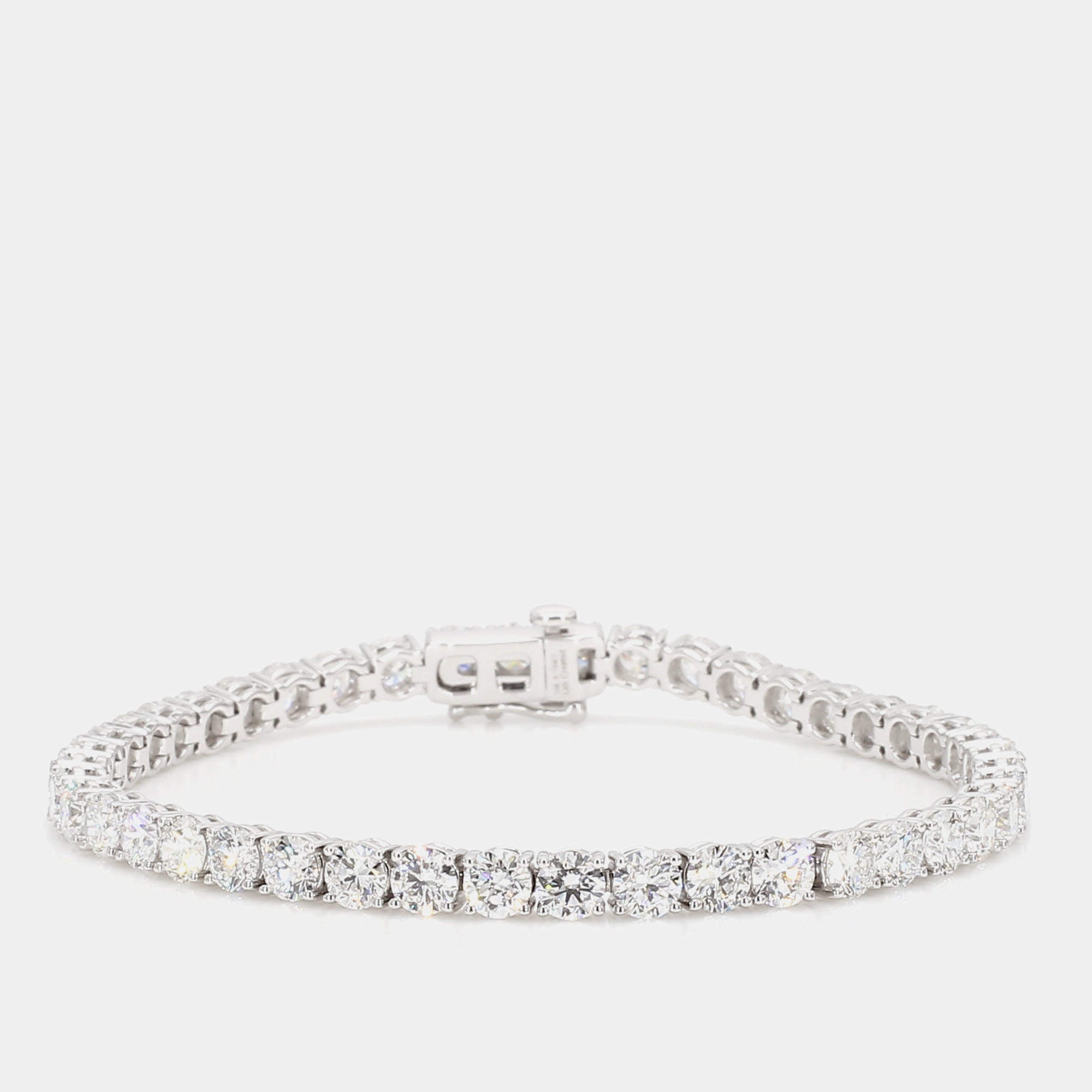 Pre Owned 8.80 cts Round Lab Grown Diamond 14k White Gold Classic Tennis Bracelet