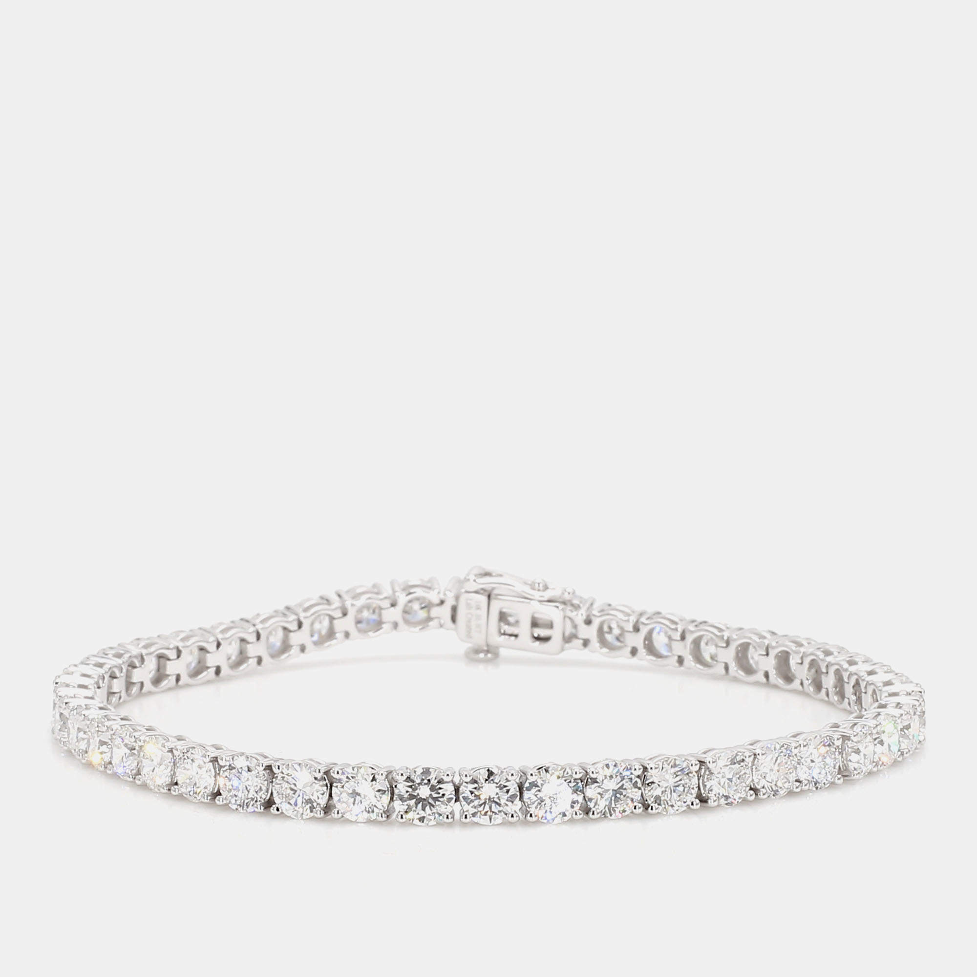 Pre Owned 10.12 cts Round Lab Grown Diamond 14k White Gold Classic Tennis Bracelet