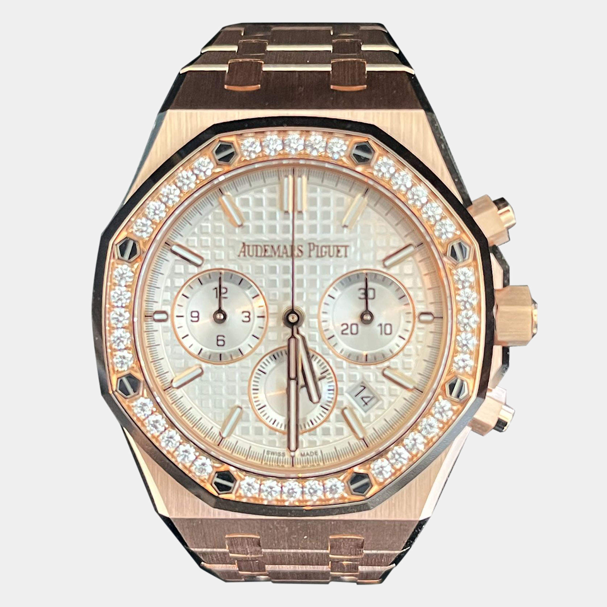 Audemars Piguet White Royal Oak Chronograph 26715OR.ZZ.1356OR.01 Men's Wristwatch 38 mm