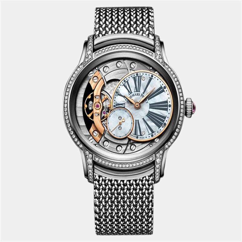 Pre Owned Audemars Piguet Millenary 77247Bc.Zz.1272Bc.01 Manual Winding MOP 18K White Gold Women's Wristwatch 39.5 mm
