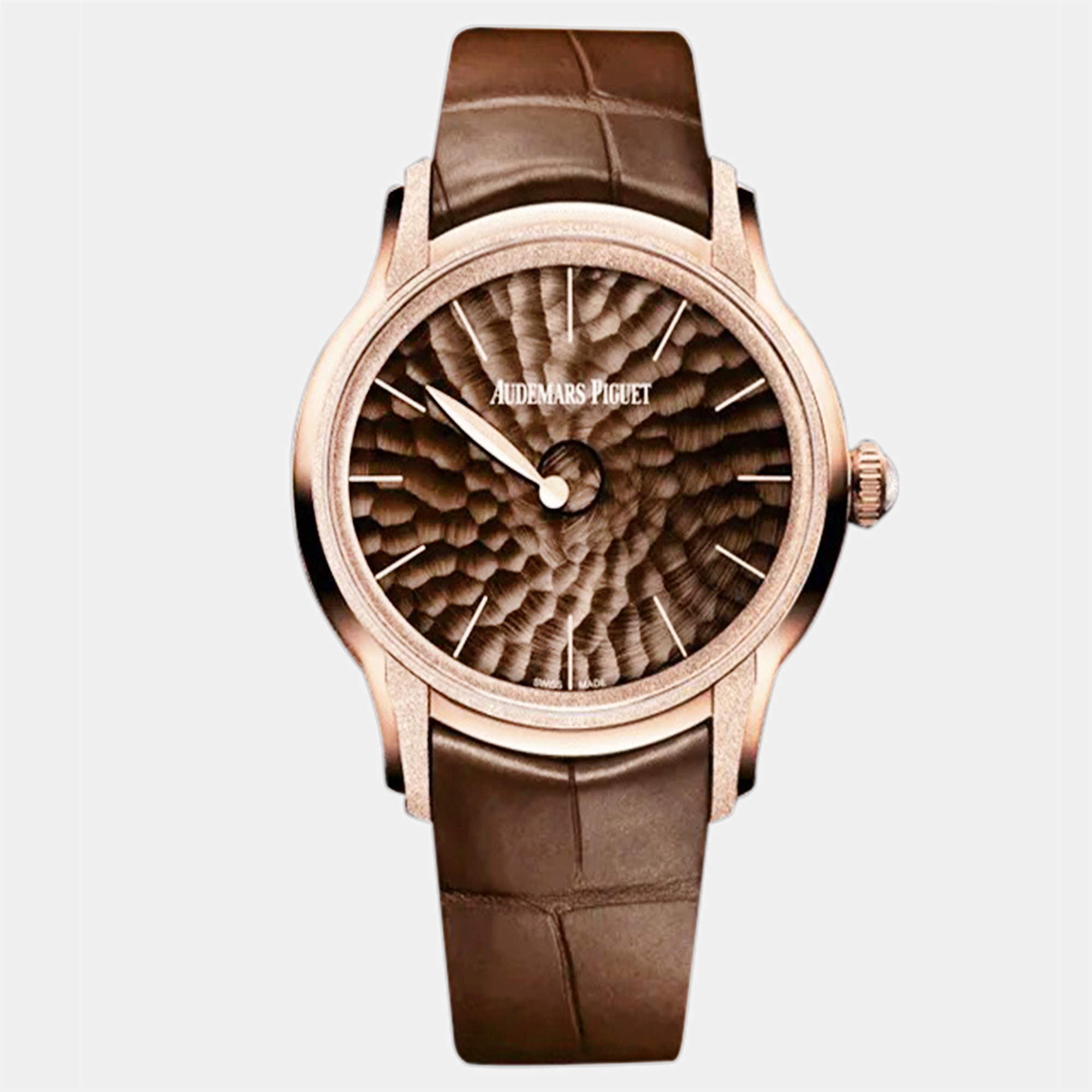 Pre Owned Audemars Piguet Millenary 77266OR.GG.A823CR.01 Automatic Brown 18k Rose Gold Women's Wristwatch 39.5 mm