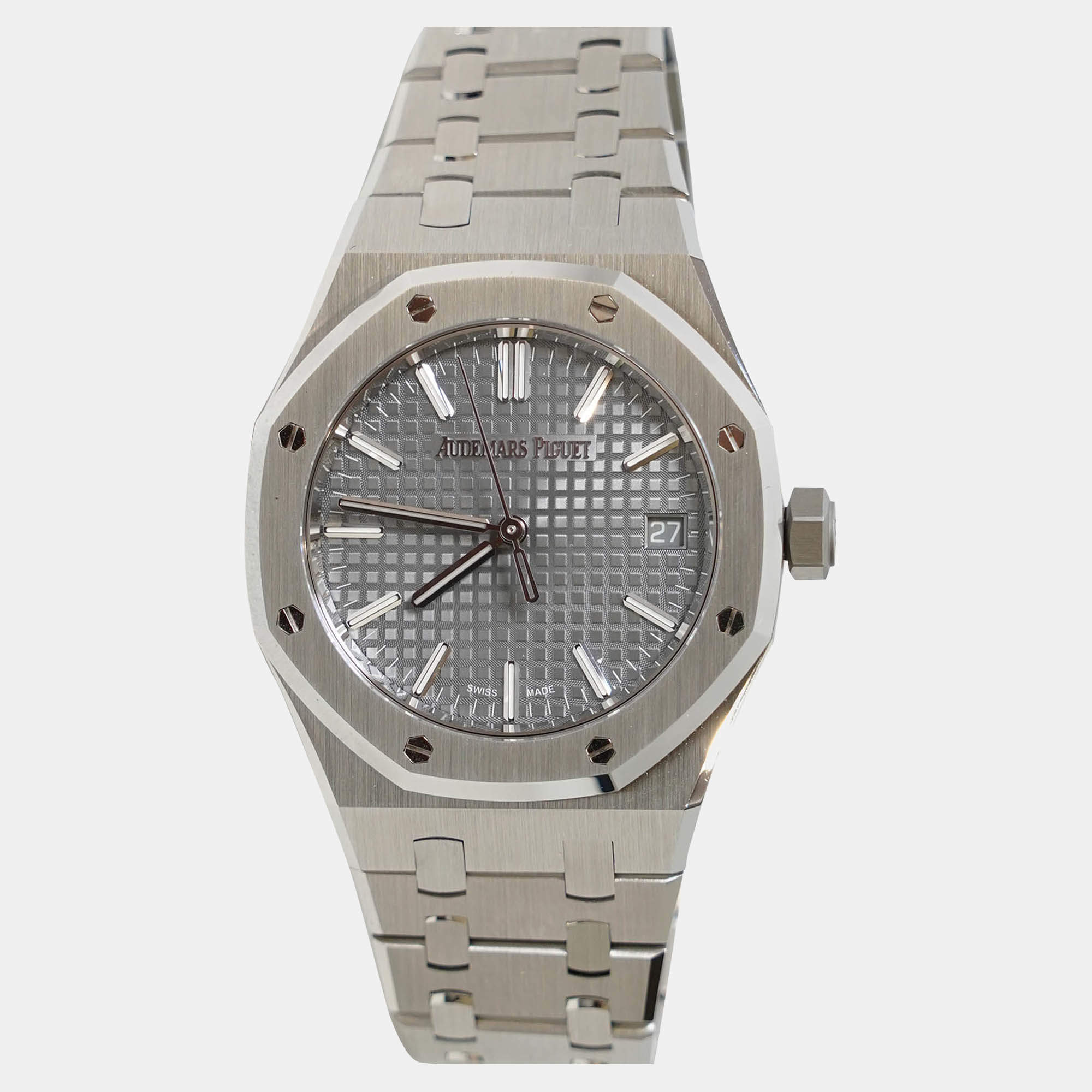 Pre Owned Audemars Piguet Royal Oak 15550ST.OO.1356ST.07 Automatic Grey Stainless Steel Women's Wristwatch 37 mm