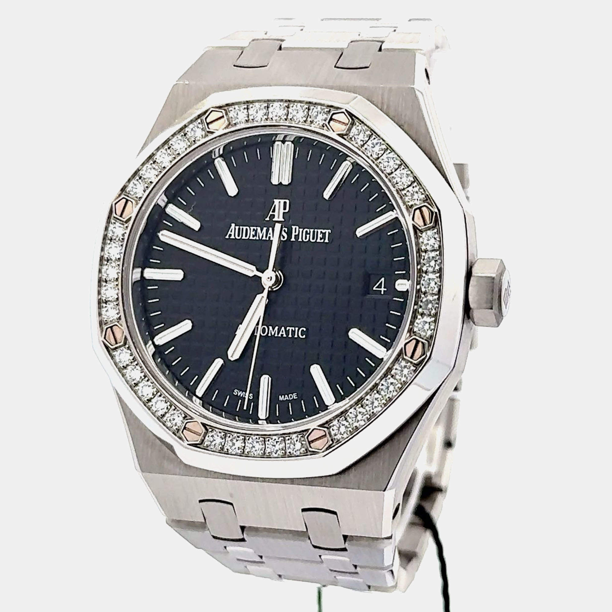 Pre Owned Audemars Piguet Royal Oak 15451ST.ZZ.1256ST.01 Automatic Black Stainless Steel Women’s Wristwatch 37 mm