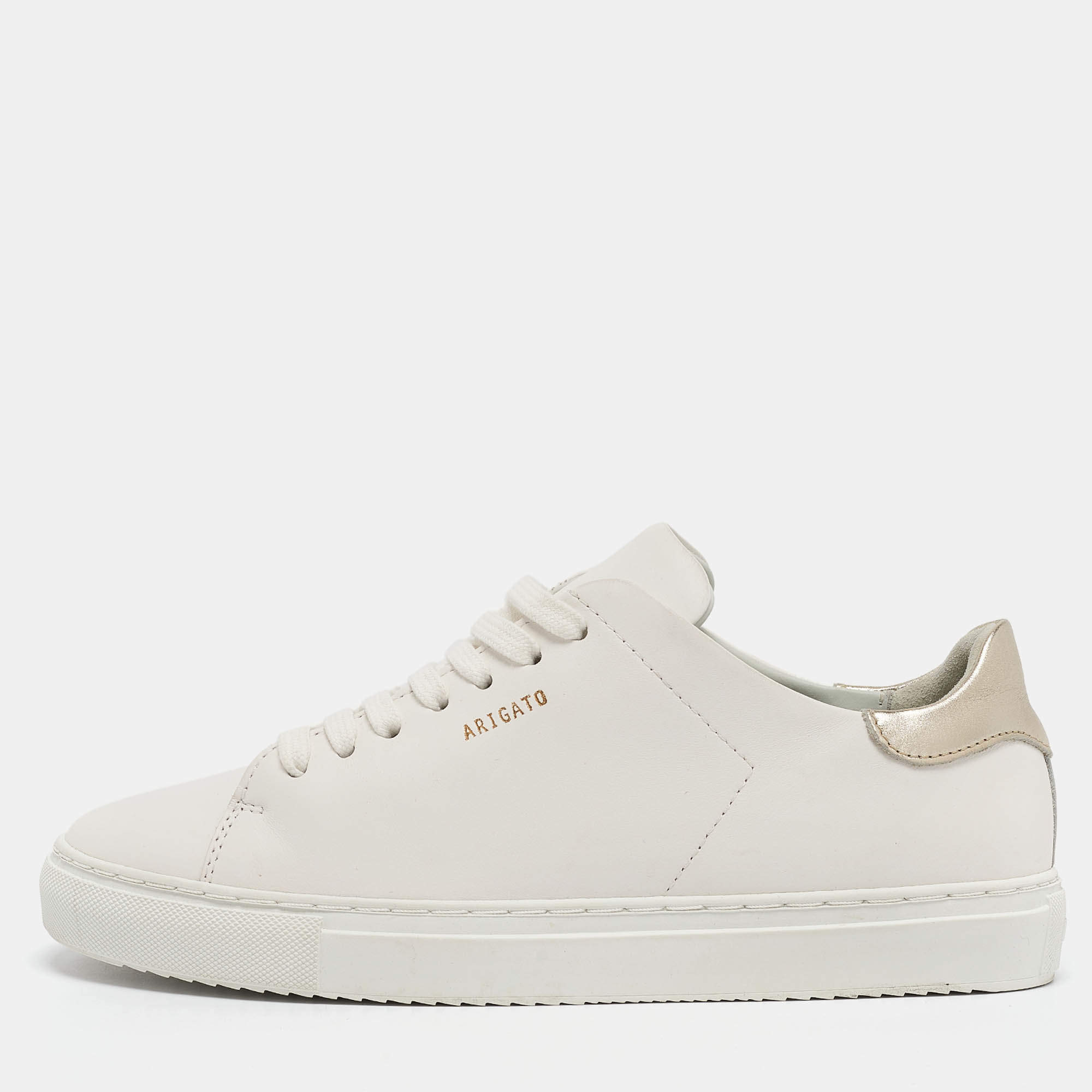 Axel Arigato White Leather Clean 90 Lace Up Sneakers Size 39