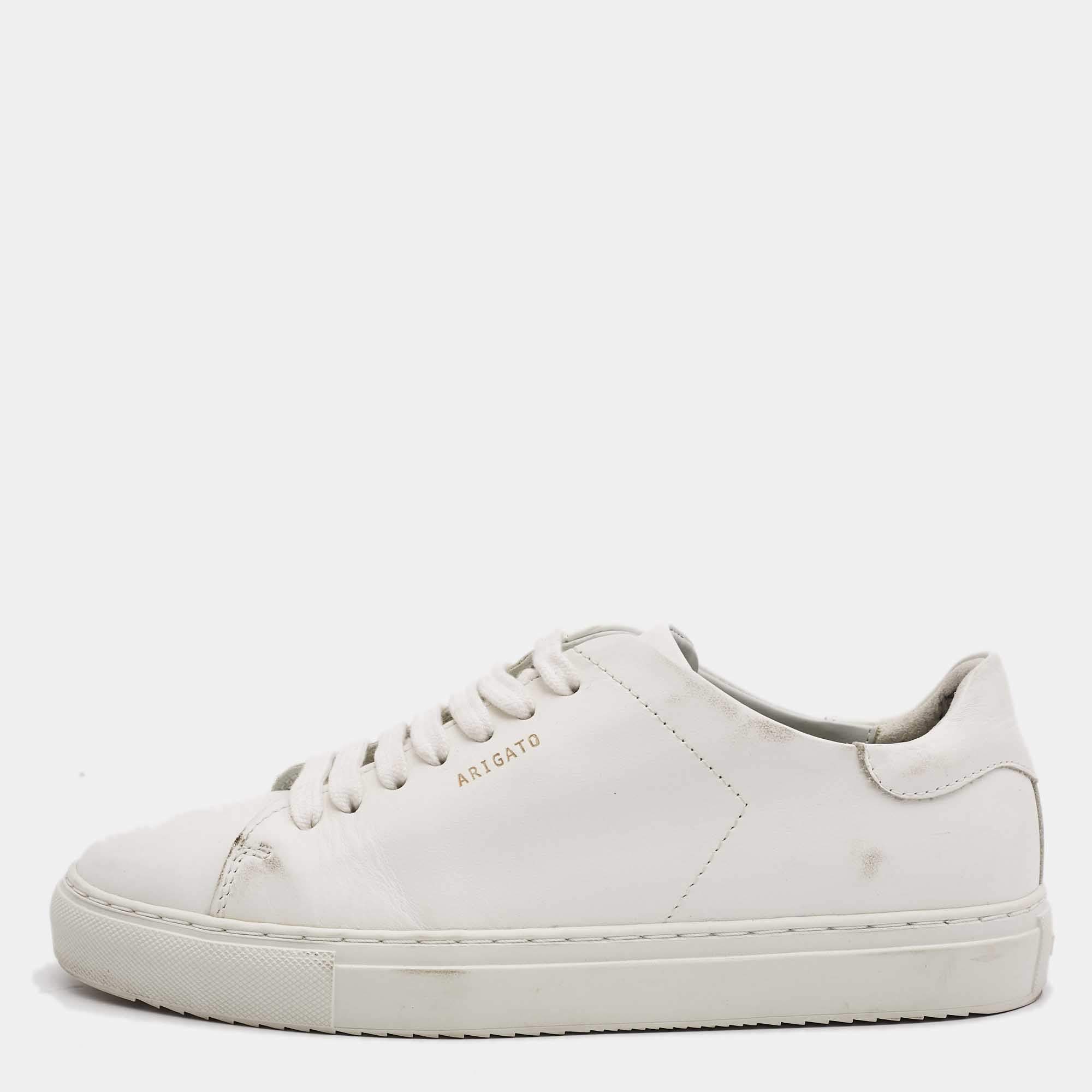 Axel Arigato White Leather Lace Up Sneakers Size 38