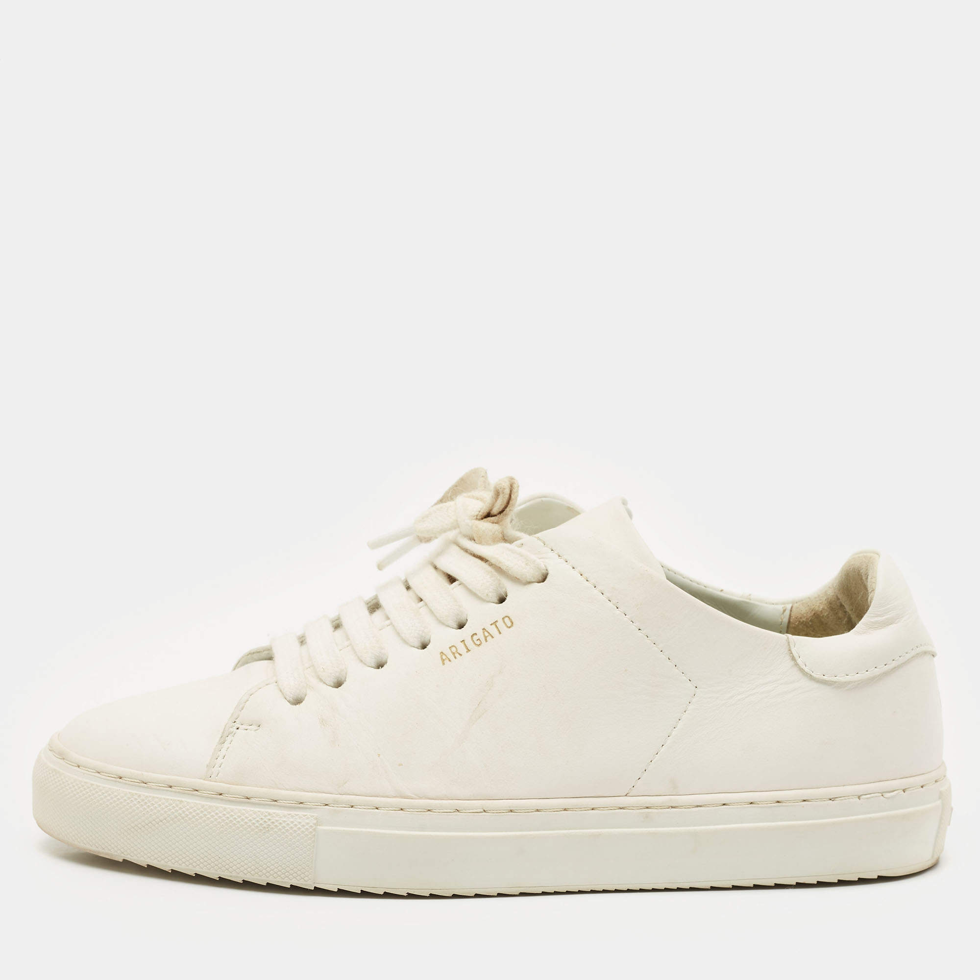 Axel Arigato White Leather Clean 90 Low Top Sneakers Size 38