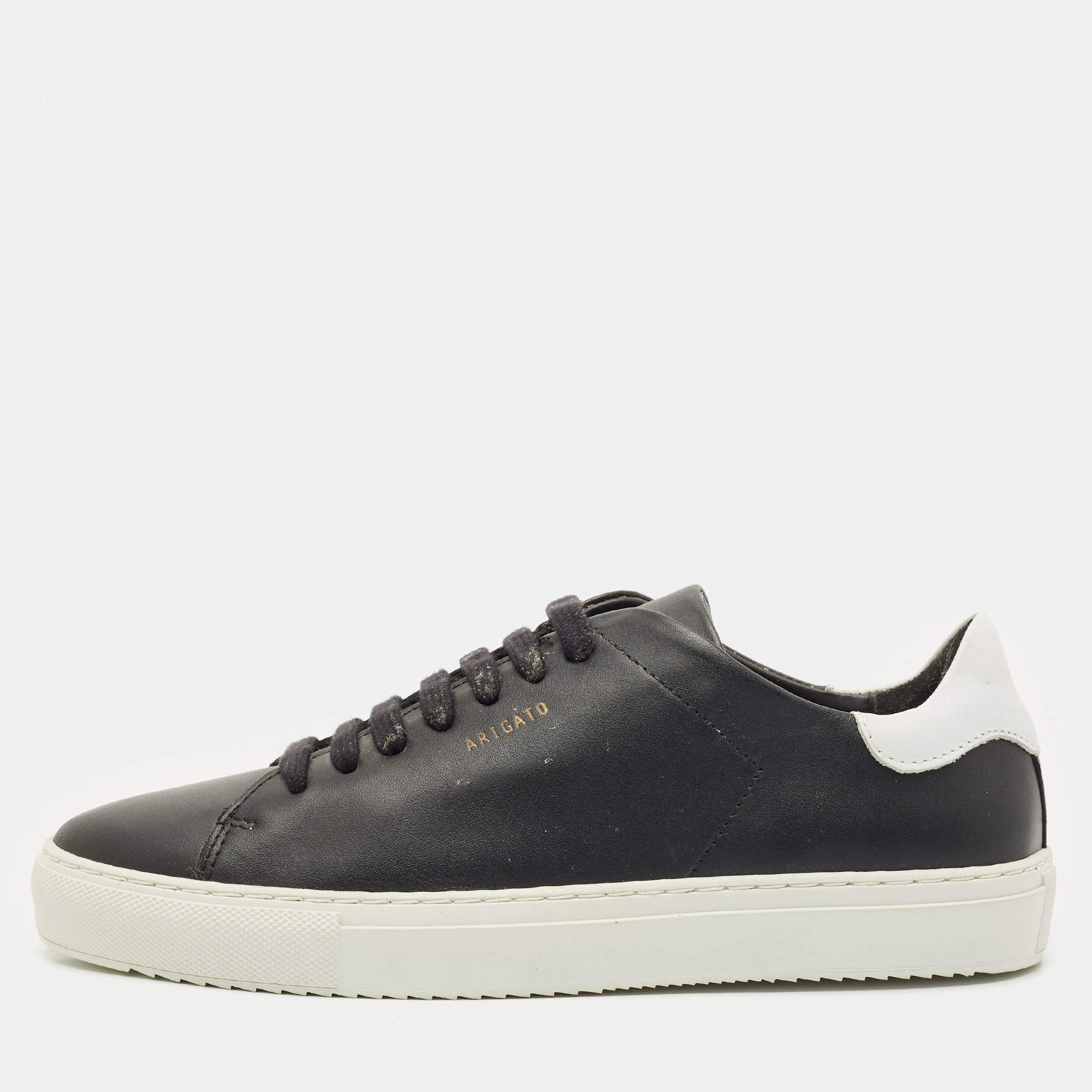 Axel Arigato Black/White Leather Clean 90 Low Top Sneakers Size 38