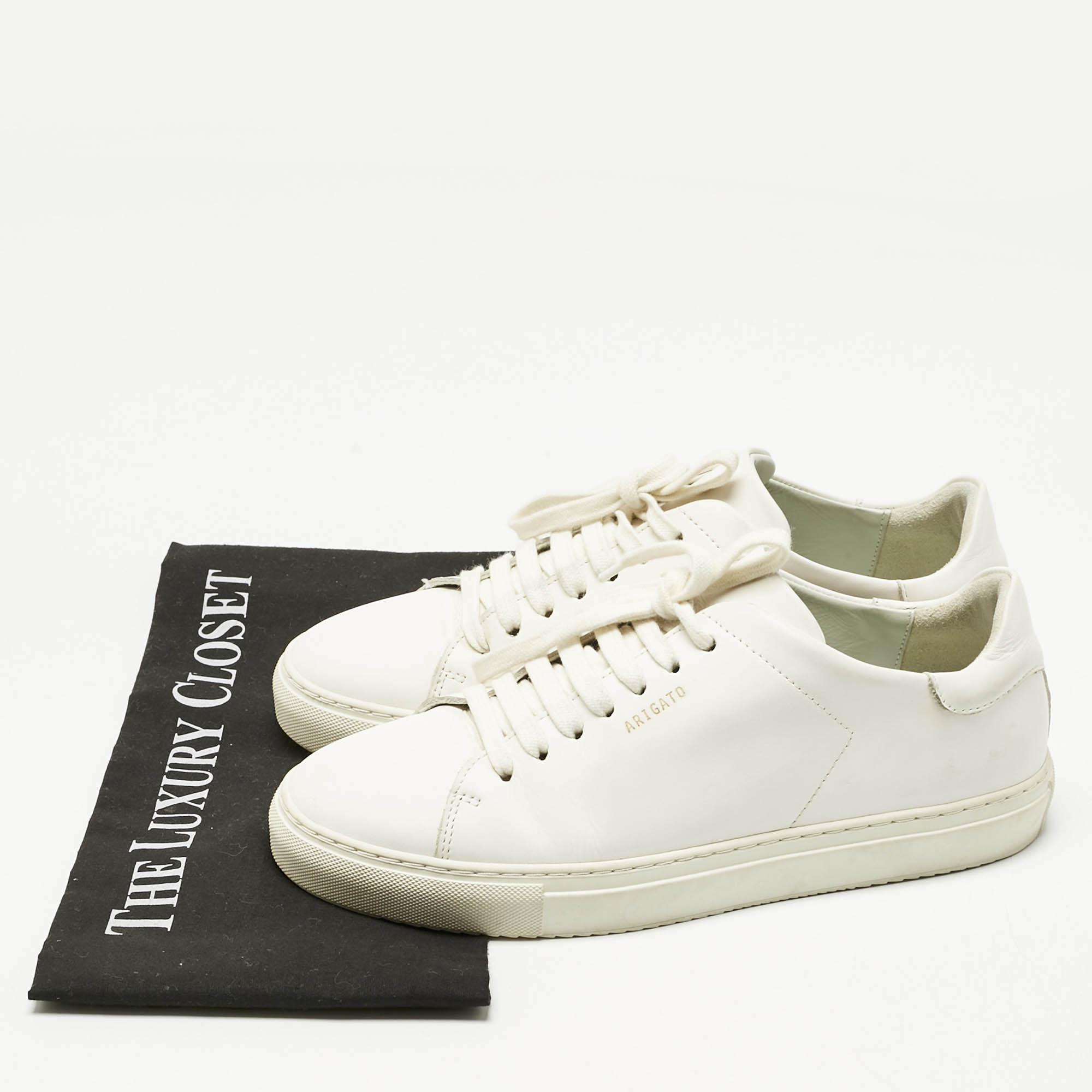 Pre Owned Axel Arigato White Leather Clean 90 Lace Up Sneakers Size 40