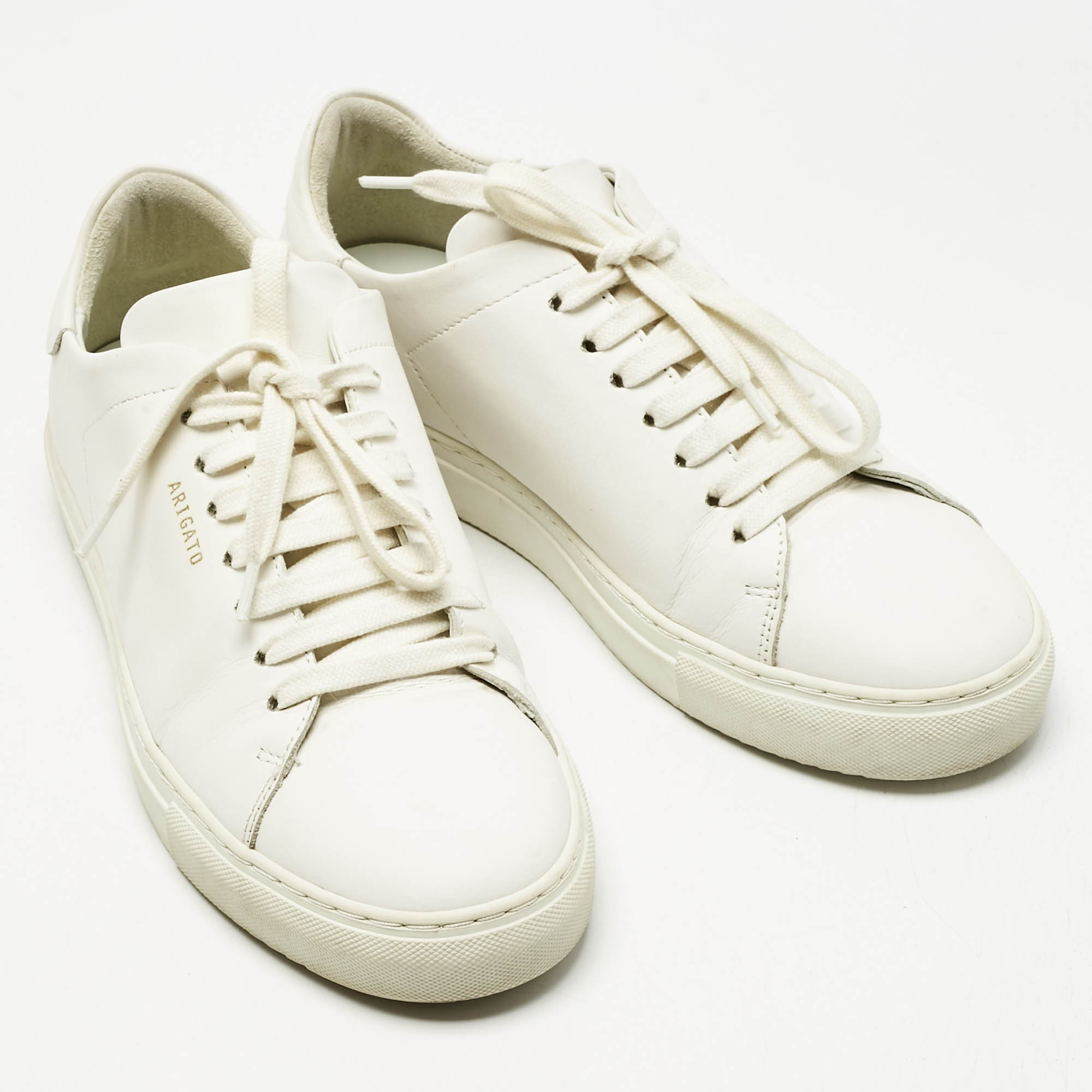 Pre Owned Axel Arigato White Leather Clean 90 Lace Up Sneakers Size 40