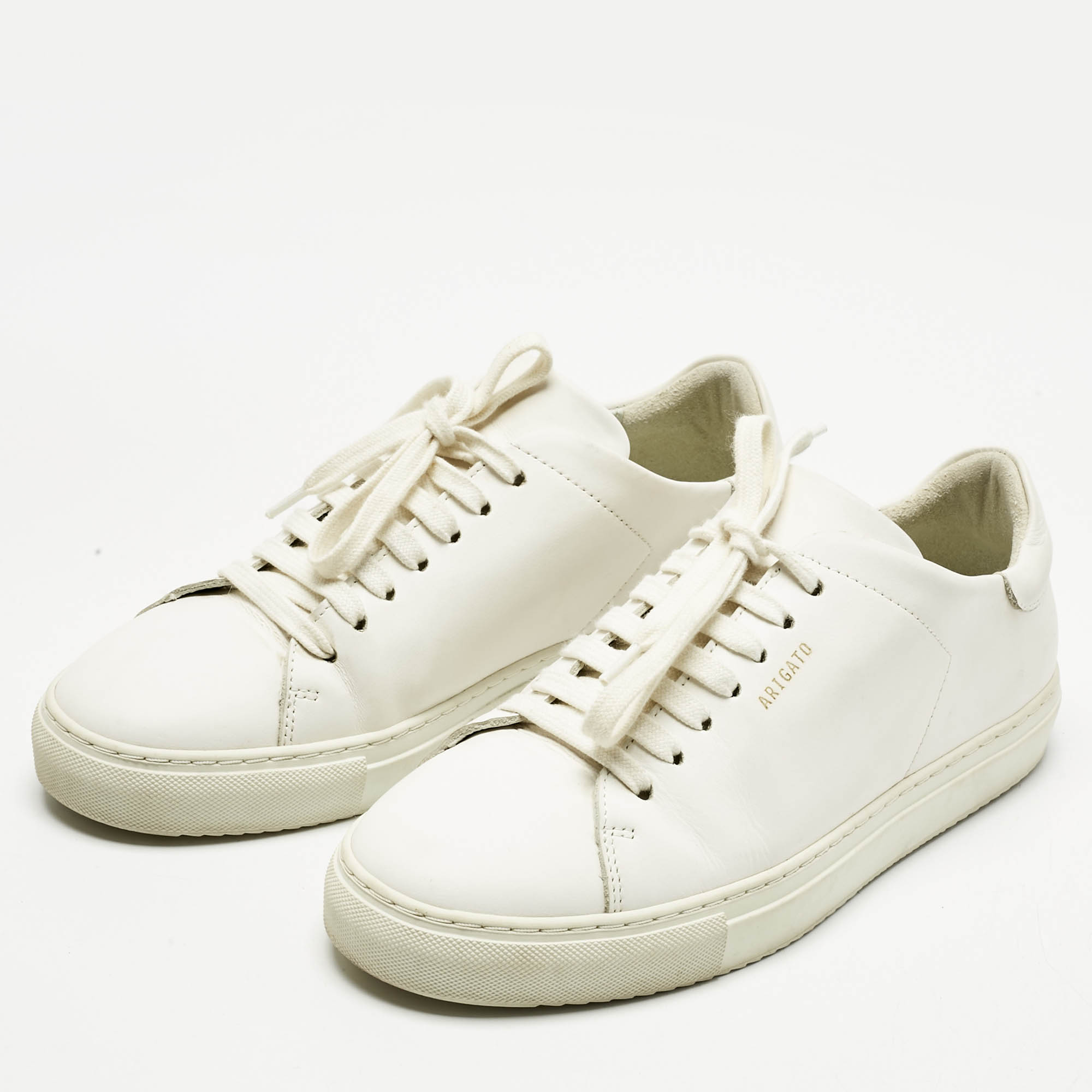 Pre Owned Axel Arigato White Leather Clean 90 Lace Up Sneakers Size 40
