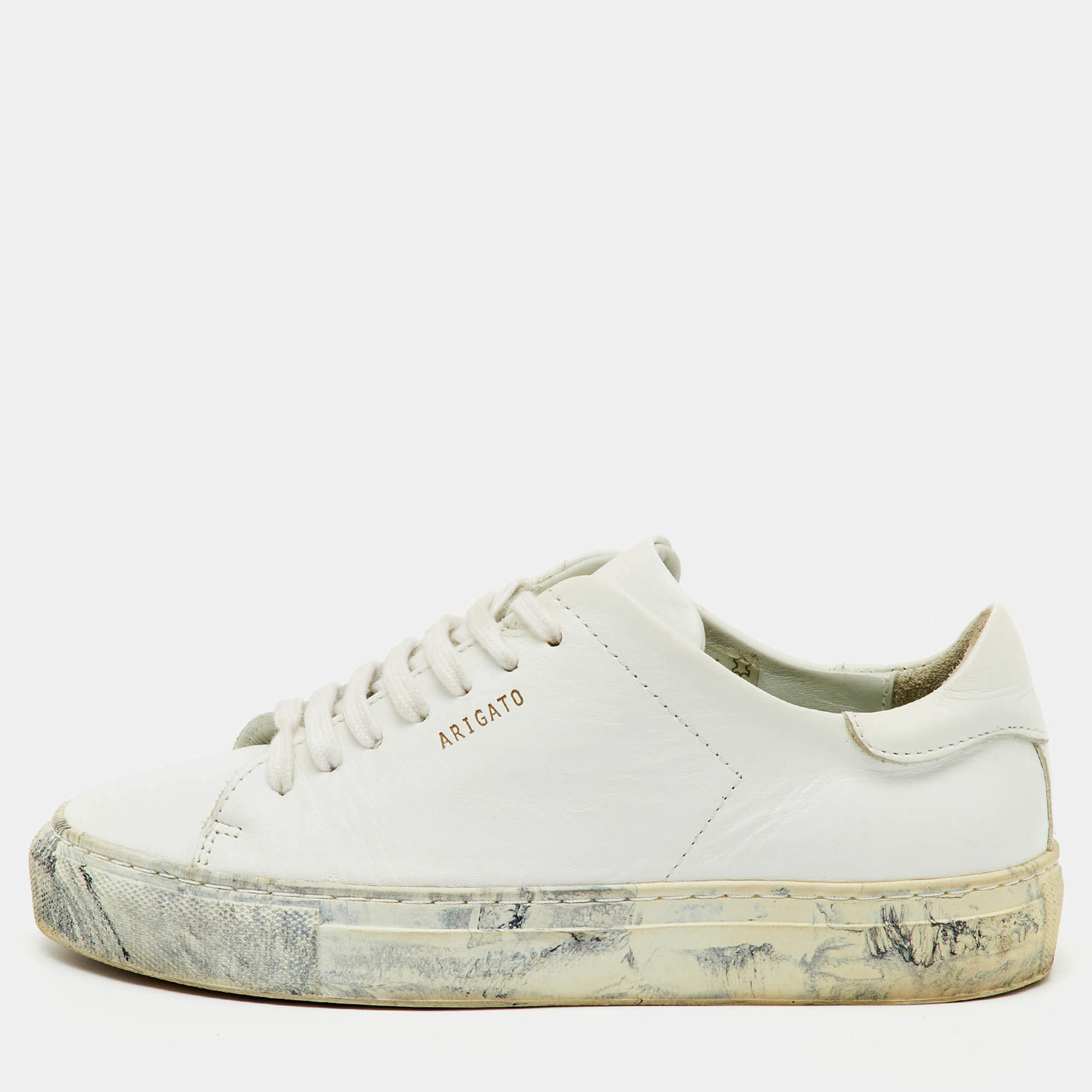 Pre Owned Axel Arigato White Leather Clean 90 Low Top Sneakers Size 36