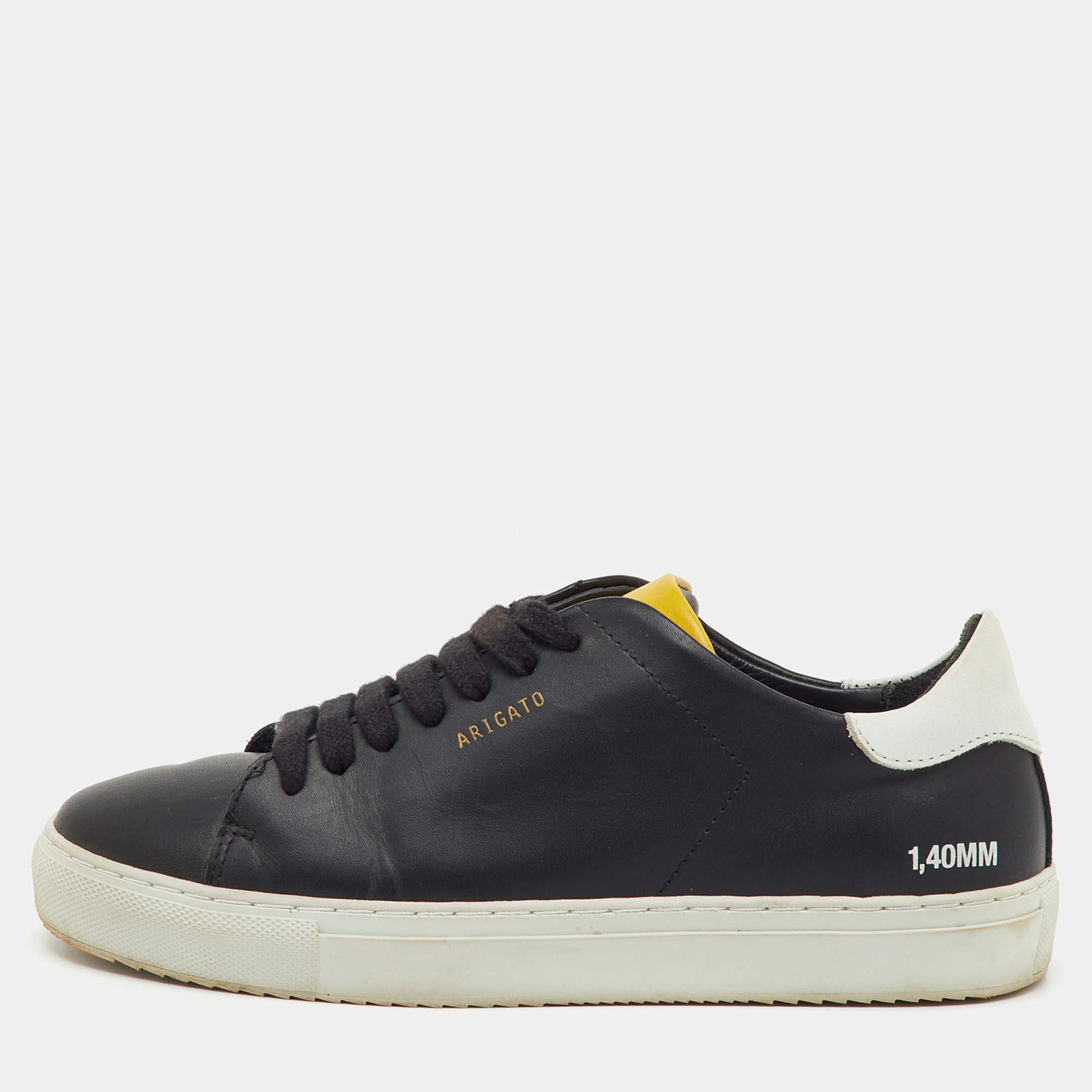 Pre Owned Axel Arigato Black/White Leather Clean 90 Low Top Sneakers Size 36