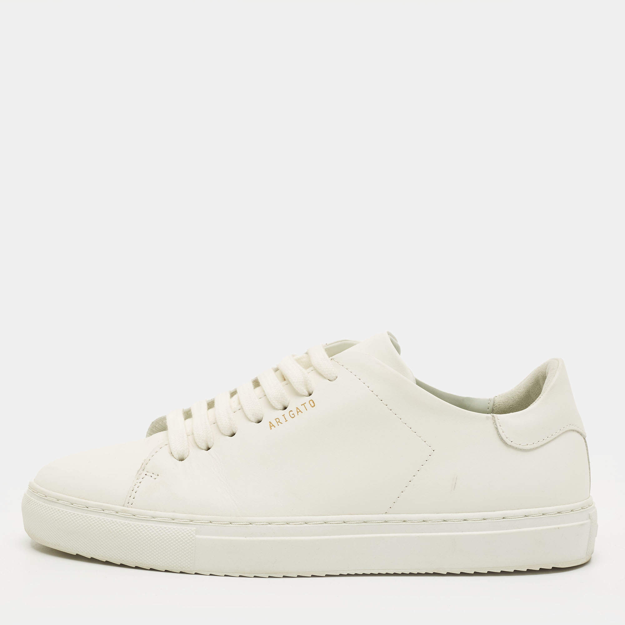 Pre Owned Axel Arigato Size 38 White Leather Lace Up Sneakers