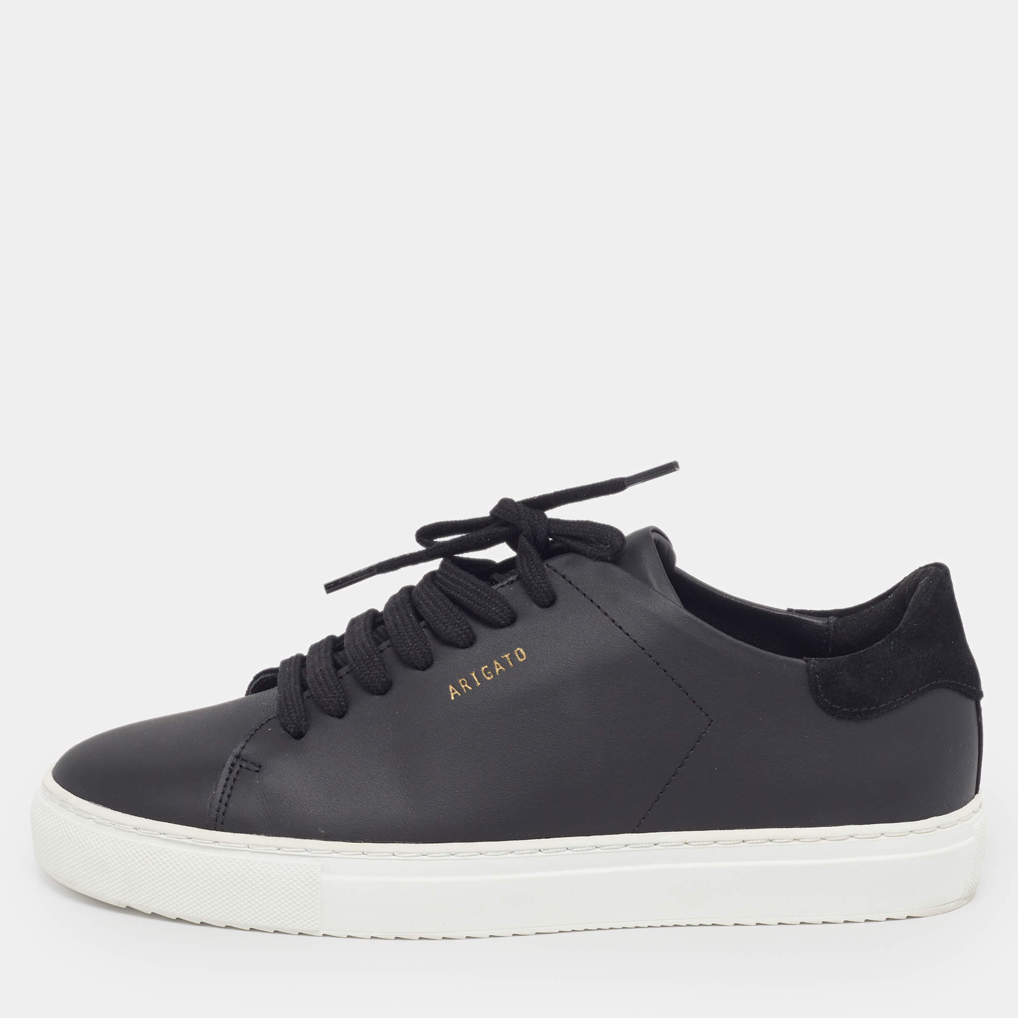 مملوكة مسبقًا Axel Arigato Clean 90 Size 38 Black Leather and Suede Low Top Sneakers