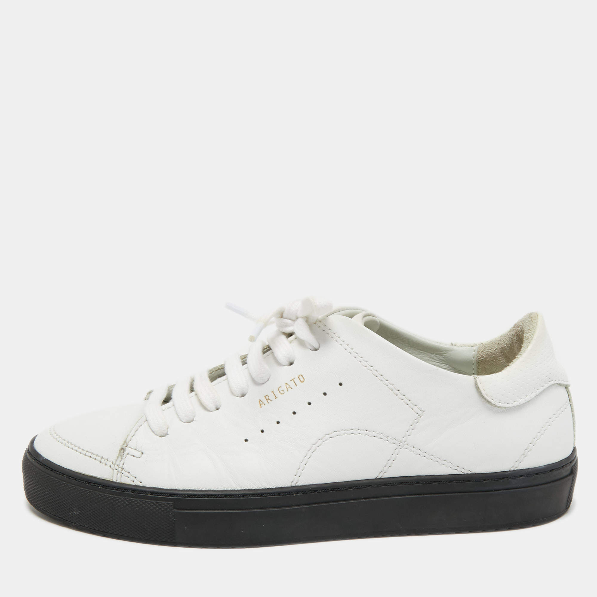 Pre Owned Axel Arigato White Leather Low Top Sneakers Size 36