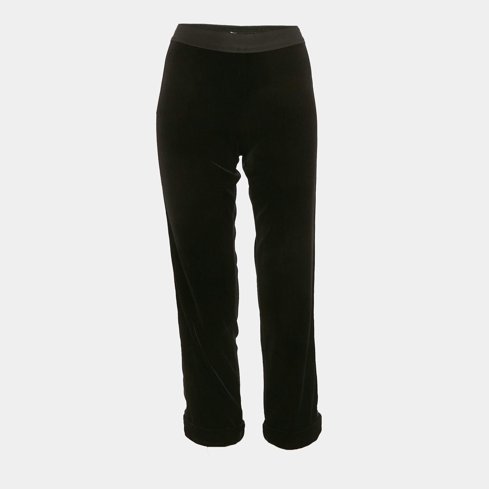 Bailey 44 Black Velvet Side Tape Detail Sabila Ponte Pants M