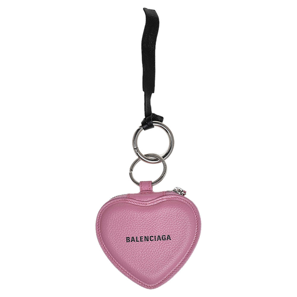 Balenciaga Pink Leather Cash Heart Mirror Case Balenciaga | The Luxury ...
