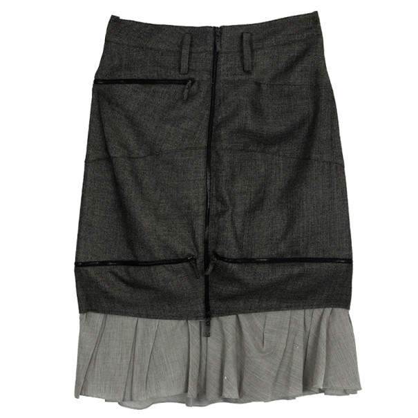 Balenciaga Ruffle Hem Pencil Skirt M