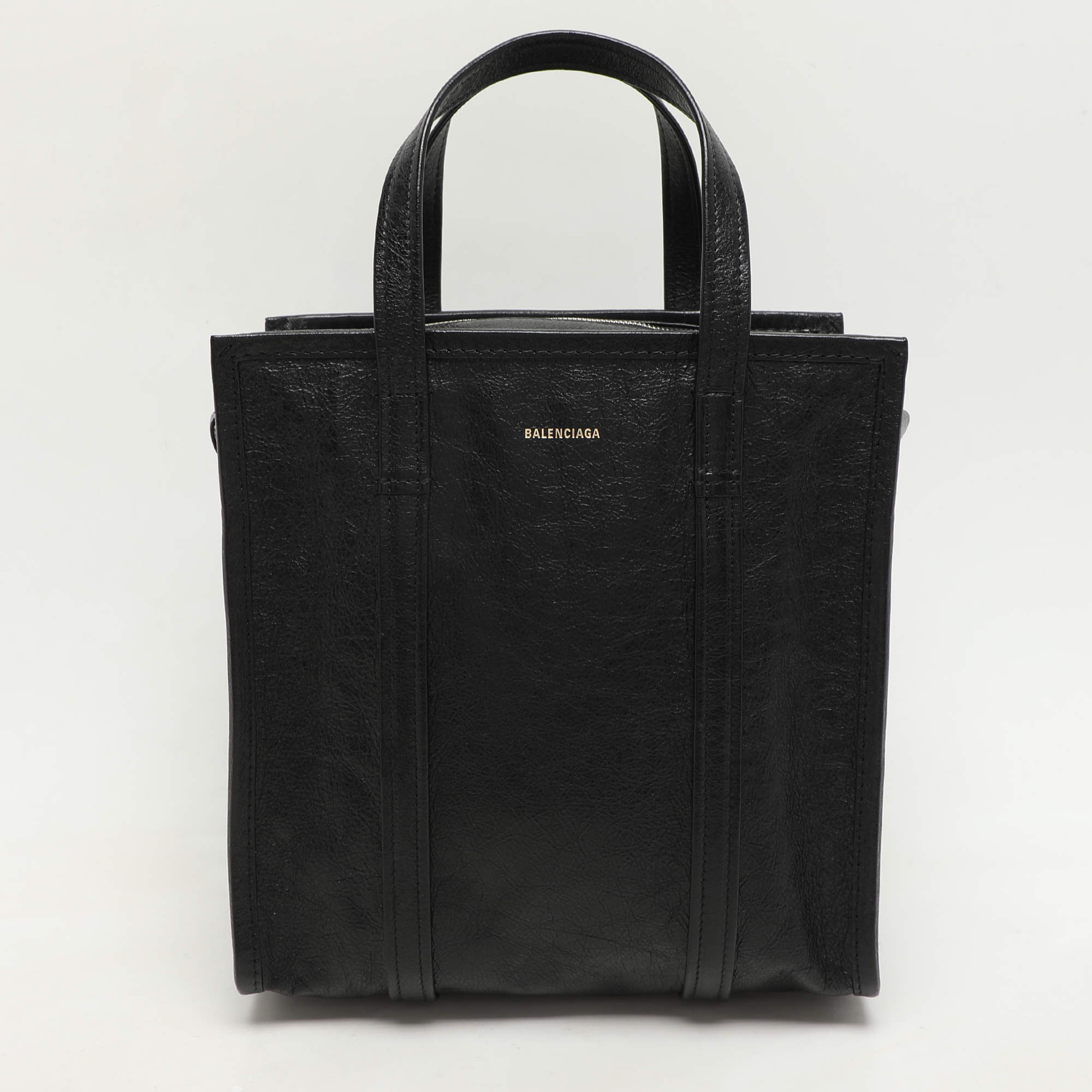 Balenciaga Black Leather Small Bazar Shopper Tote