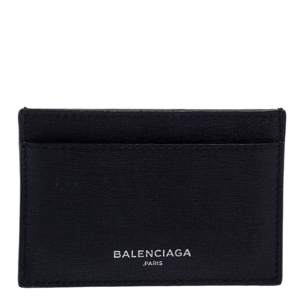 Pre Owned Balenciaga Black Leather Everyday Card Case