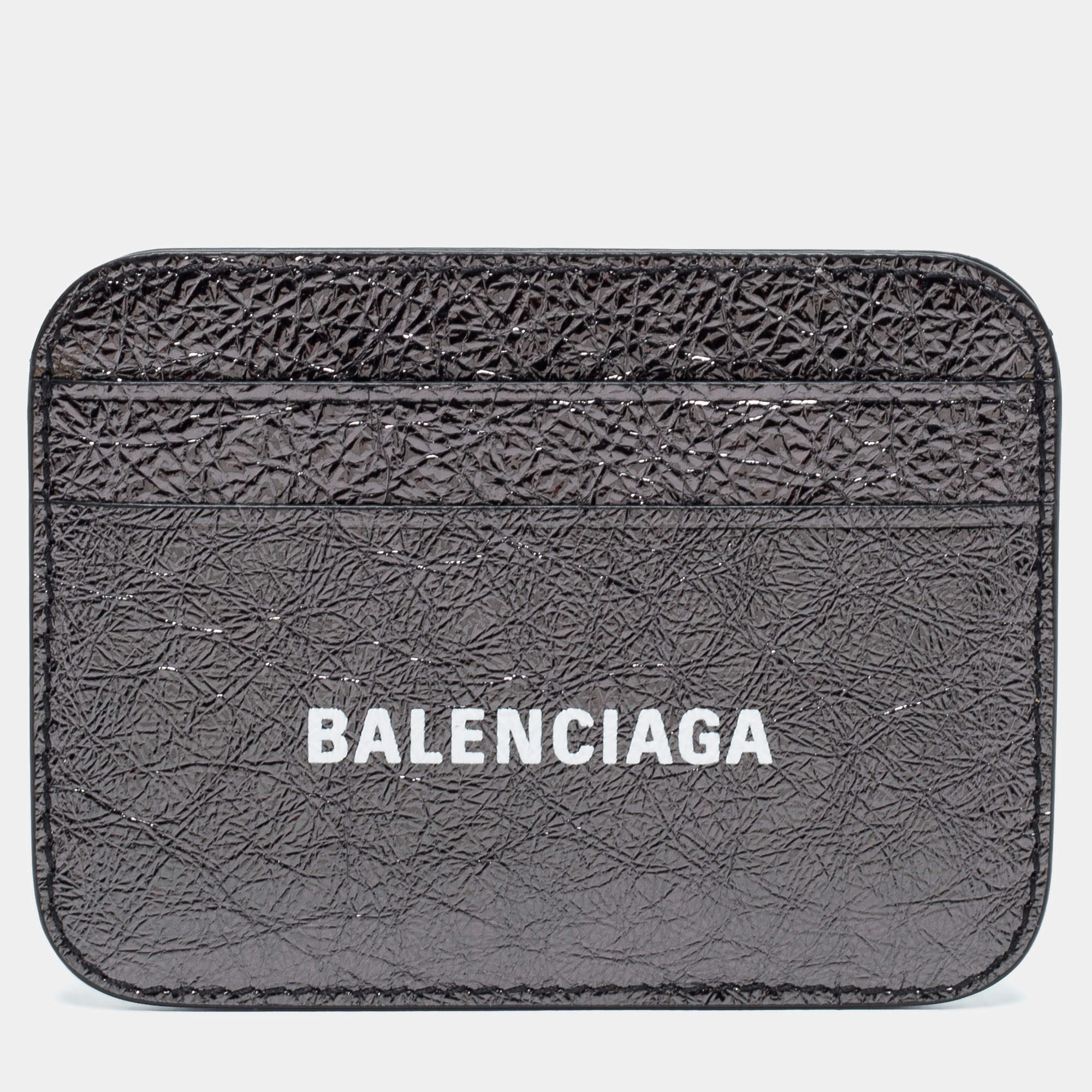 Pre Owned Balenciaga Dark Grey Leather Card Holder