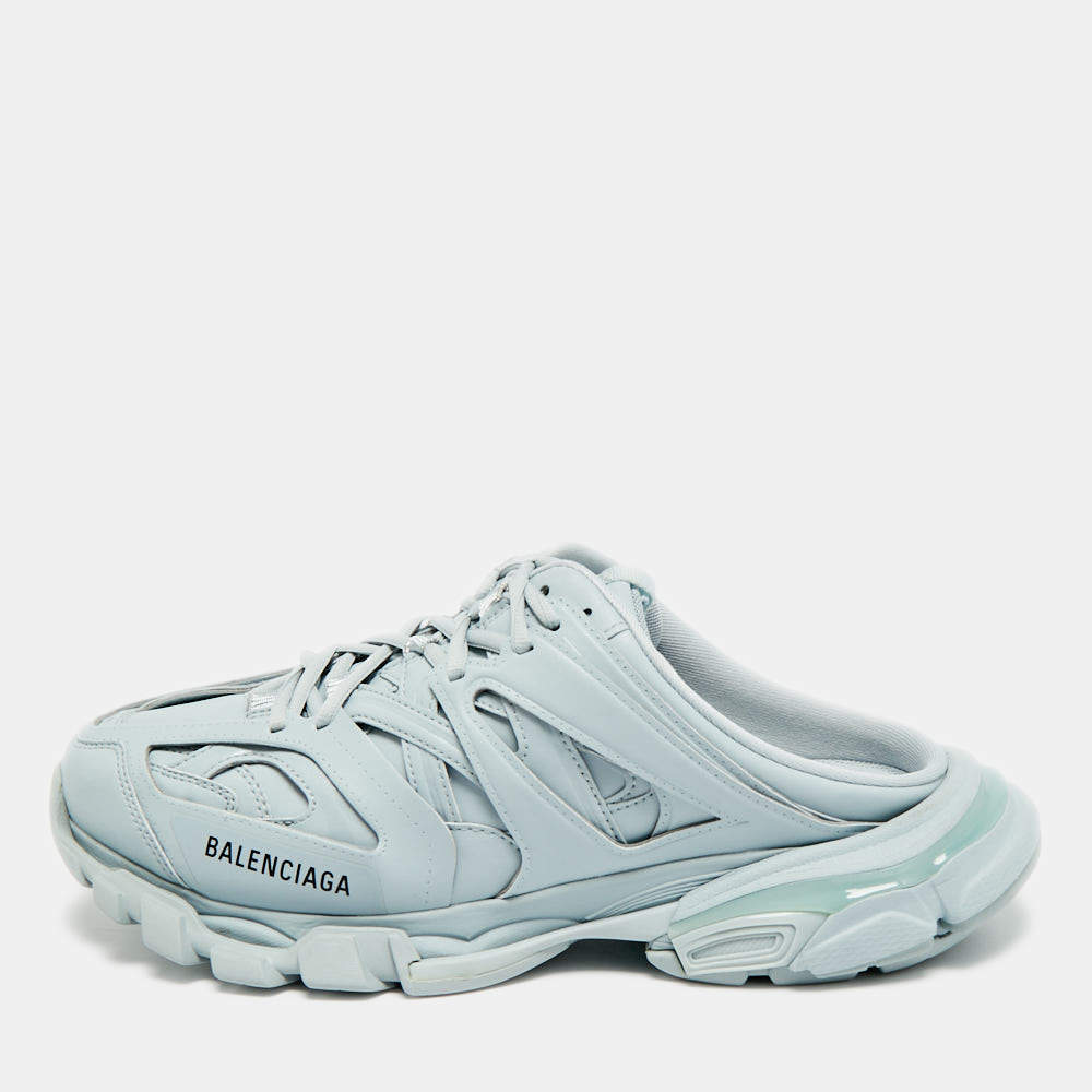 Pre Owned حذاء رياضي بالنسياقا ترايك جلد صناعي أزرق مقاس 42