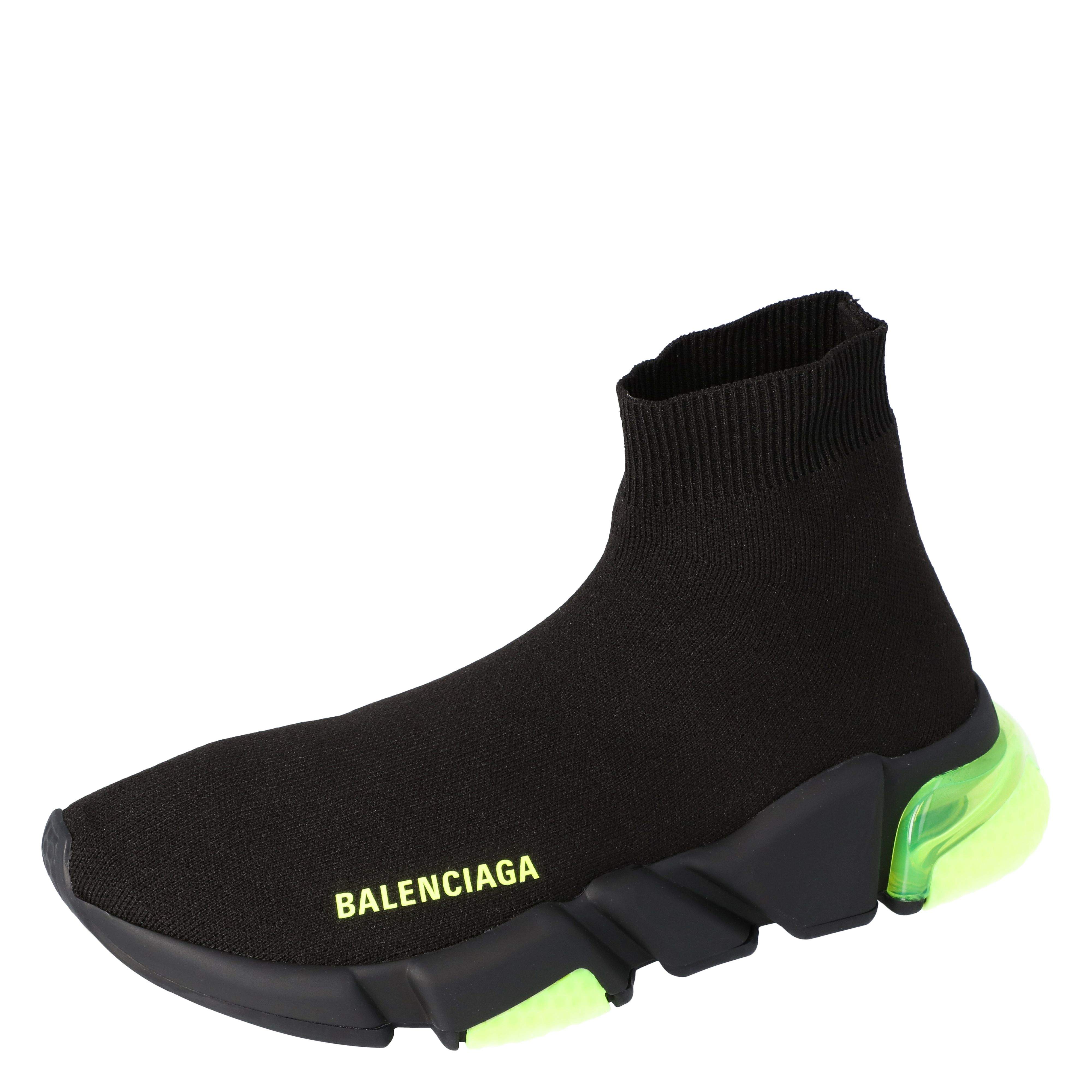 Balenciaga Black Knit Speed Clear Sole Sneakers Size 37 Balenciaga | TLC