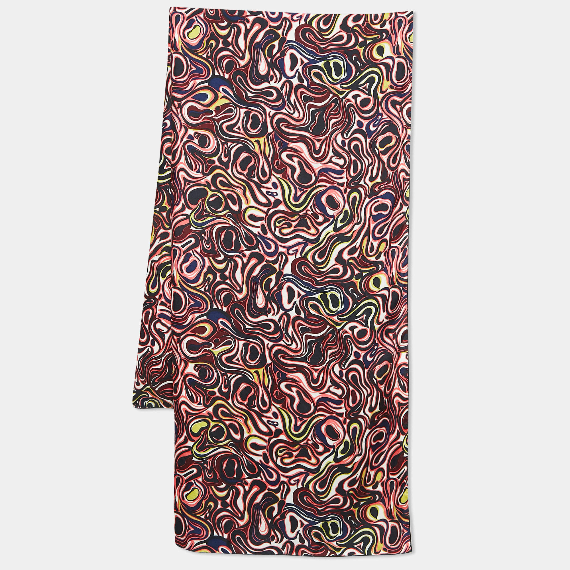 Balenciaga Multicolor Abstract Prink Silk Square Scarf 