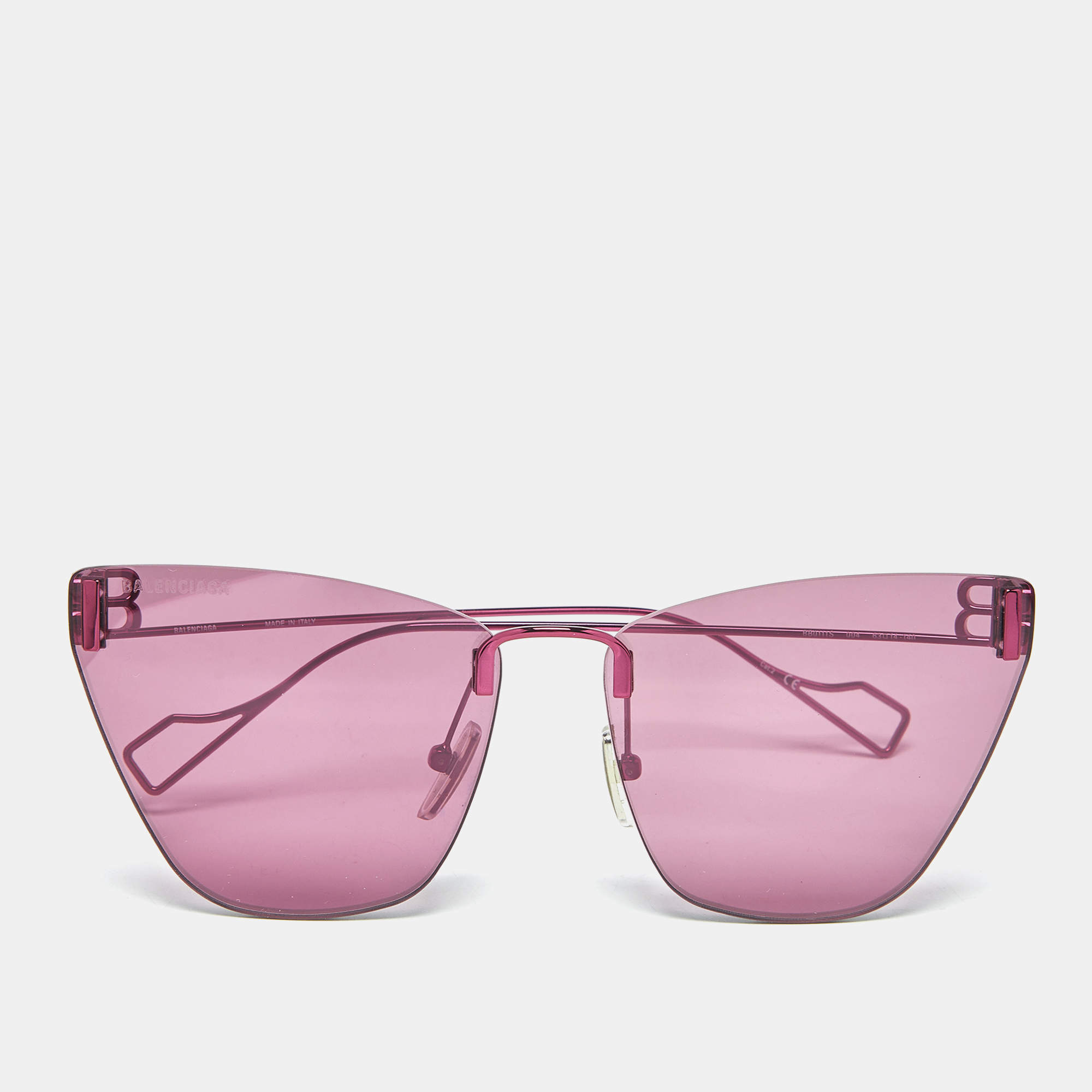 Pre Owned Balenciaga Magenta Pink BB0111S Butterfly Sunglasses