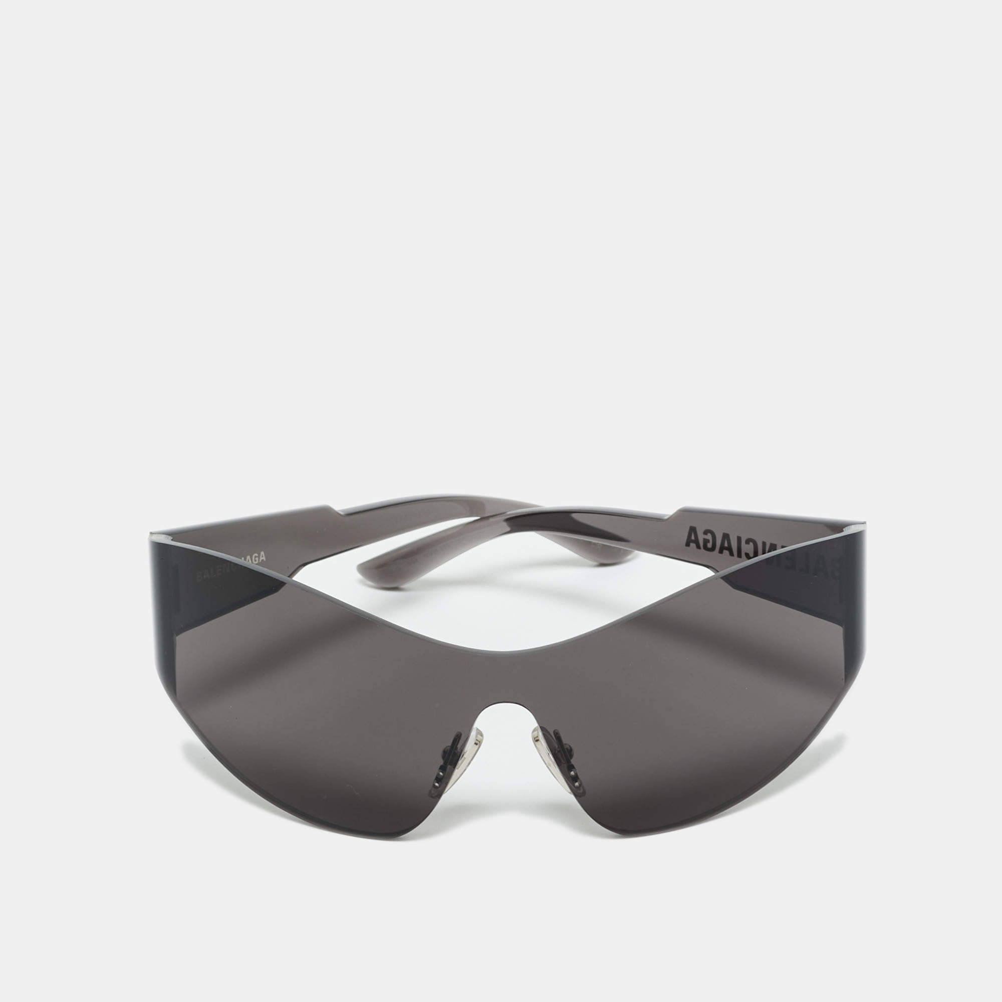 Pre Owned Balenciaga Black BB0257S Shield Sunglasses