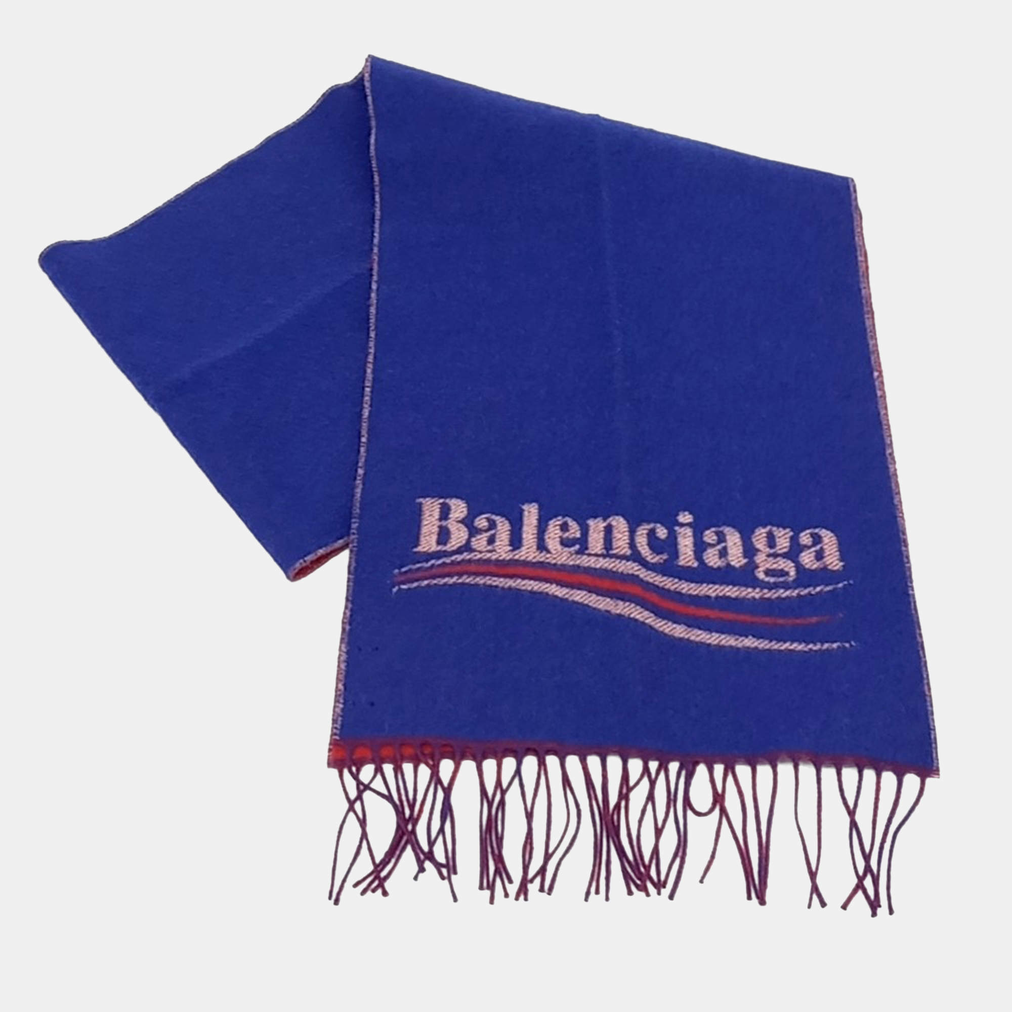مملوكة مسبقًا Balenciaga Blue Wool muffler