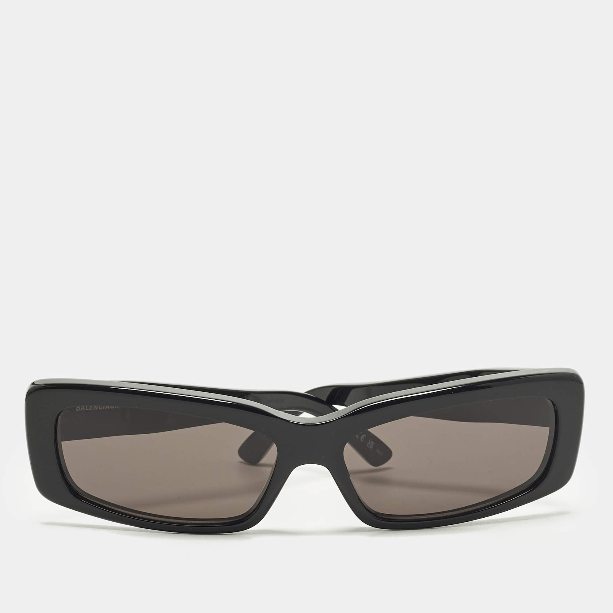 Pre Owned نظارة شمسية بالنسياغا BB0286S سوداء مستطيلة