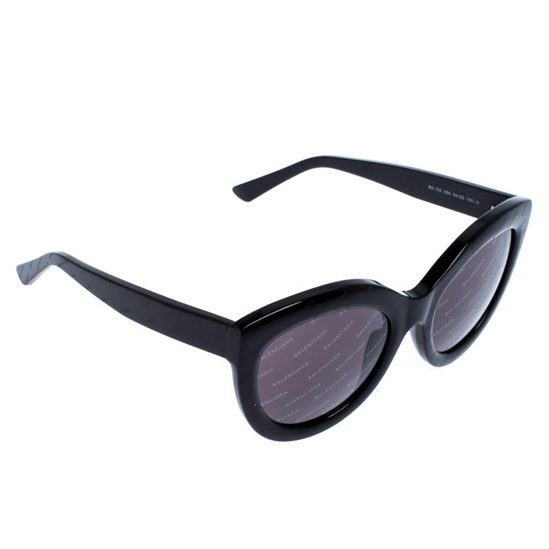 Balenciaga Black BA 133 Logomania Cat Eye Sunglasses