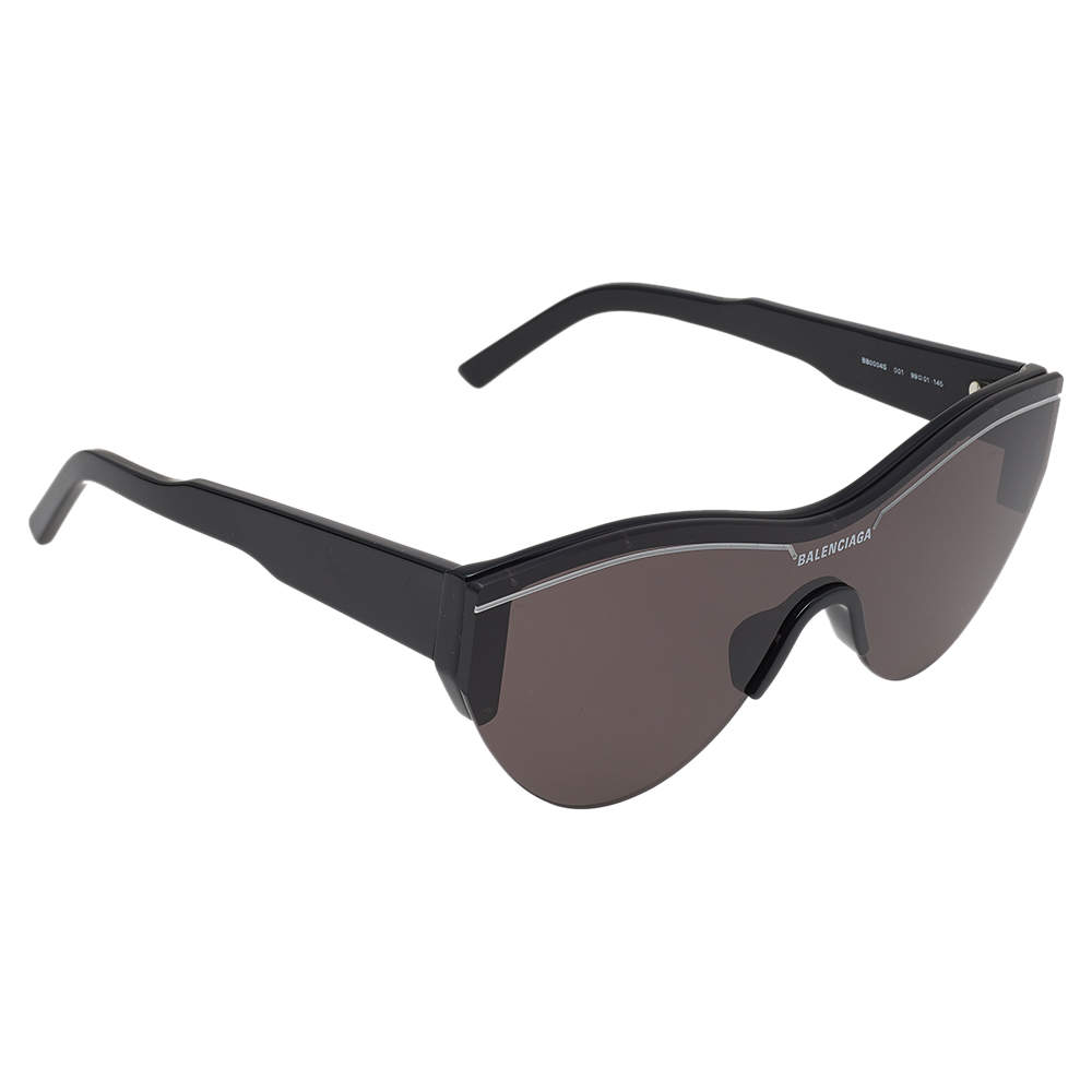 Pre Owned Balenciaga Black BB0004S Cat Eye Sunglasses
