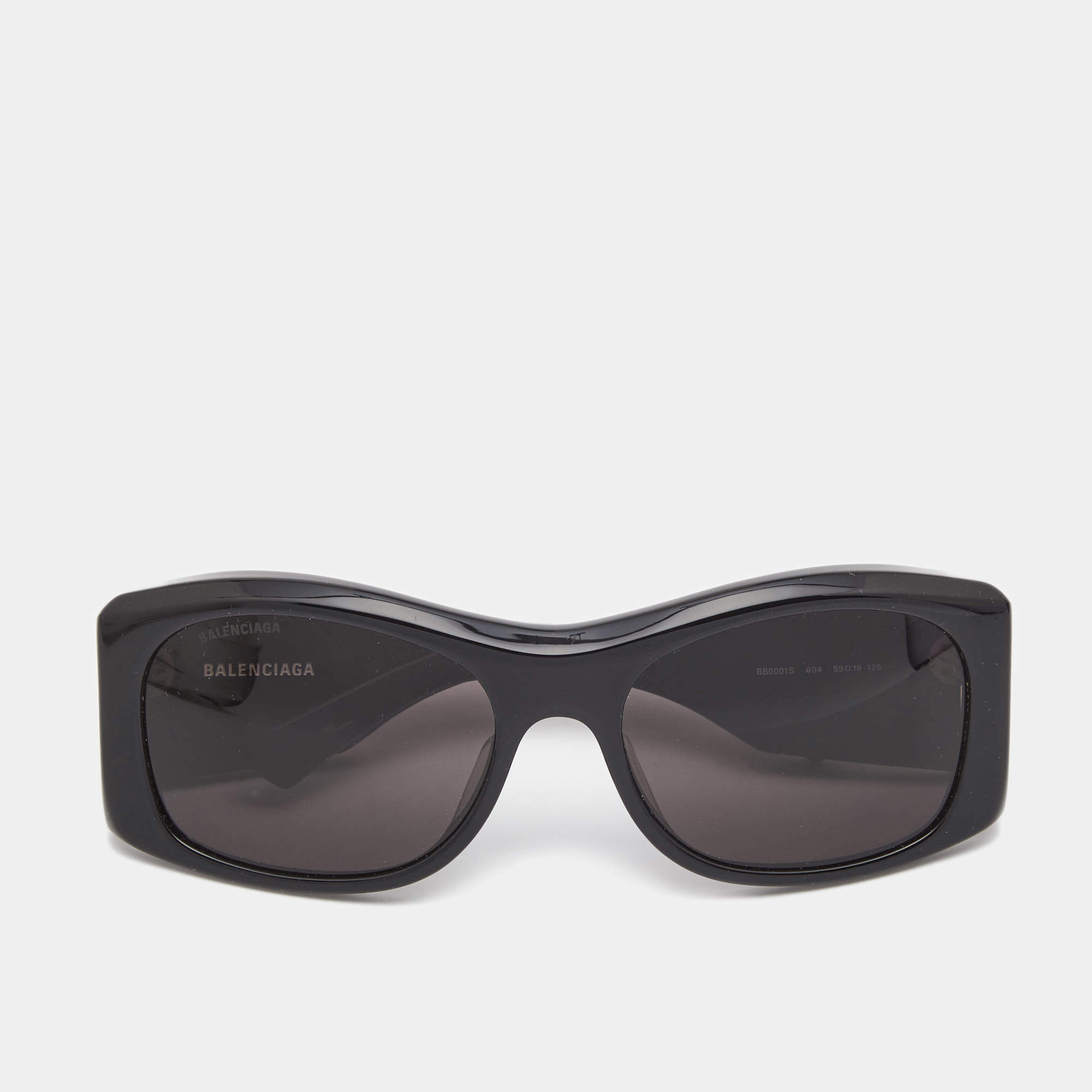 Balenciaga Black Rectangular Sunglasses