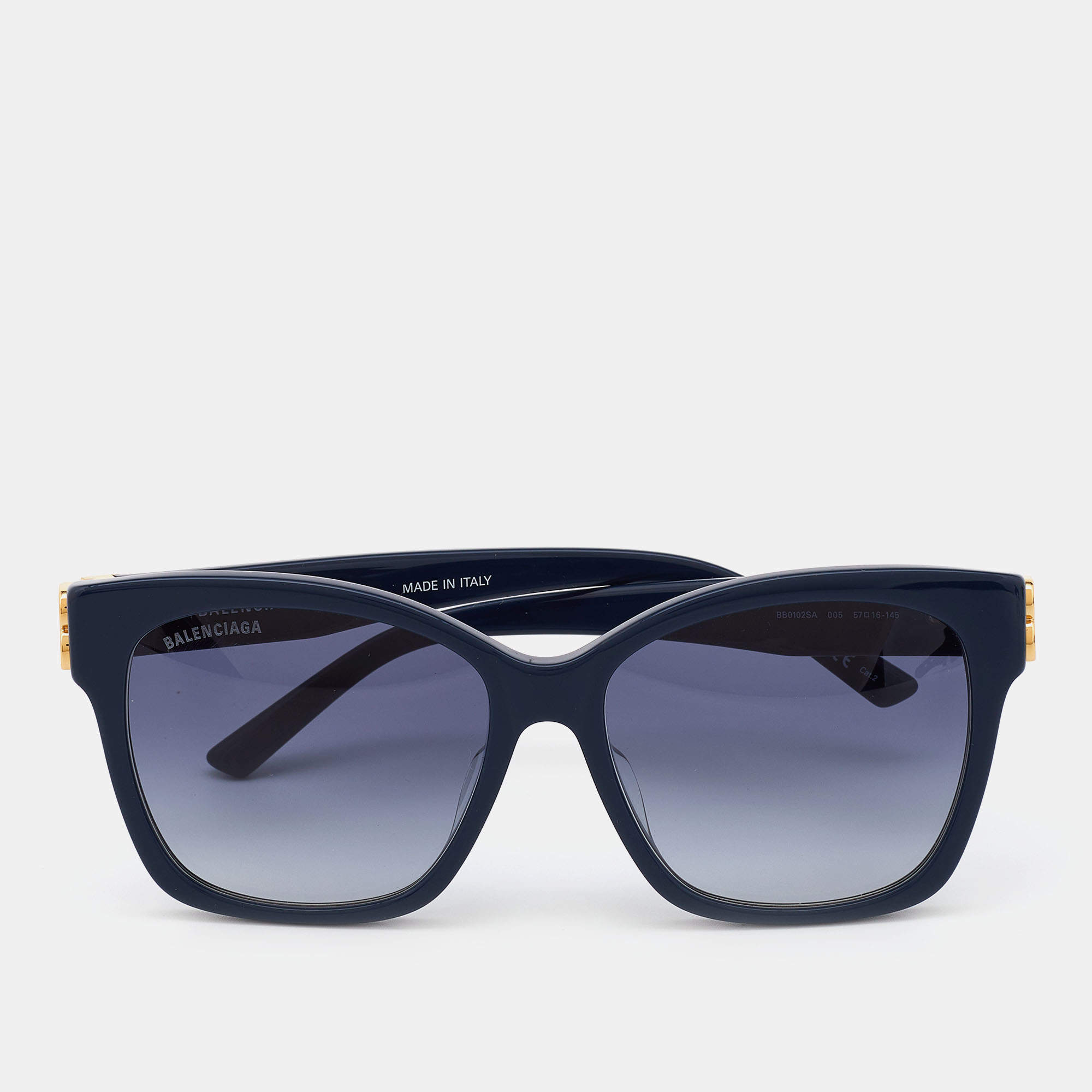 Pre Owned Balenciaga Navy Blue/ Navy Blue Gradient BB0102SA Butterfly Sunglasses