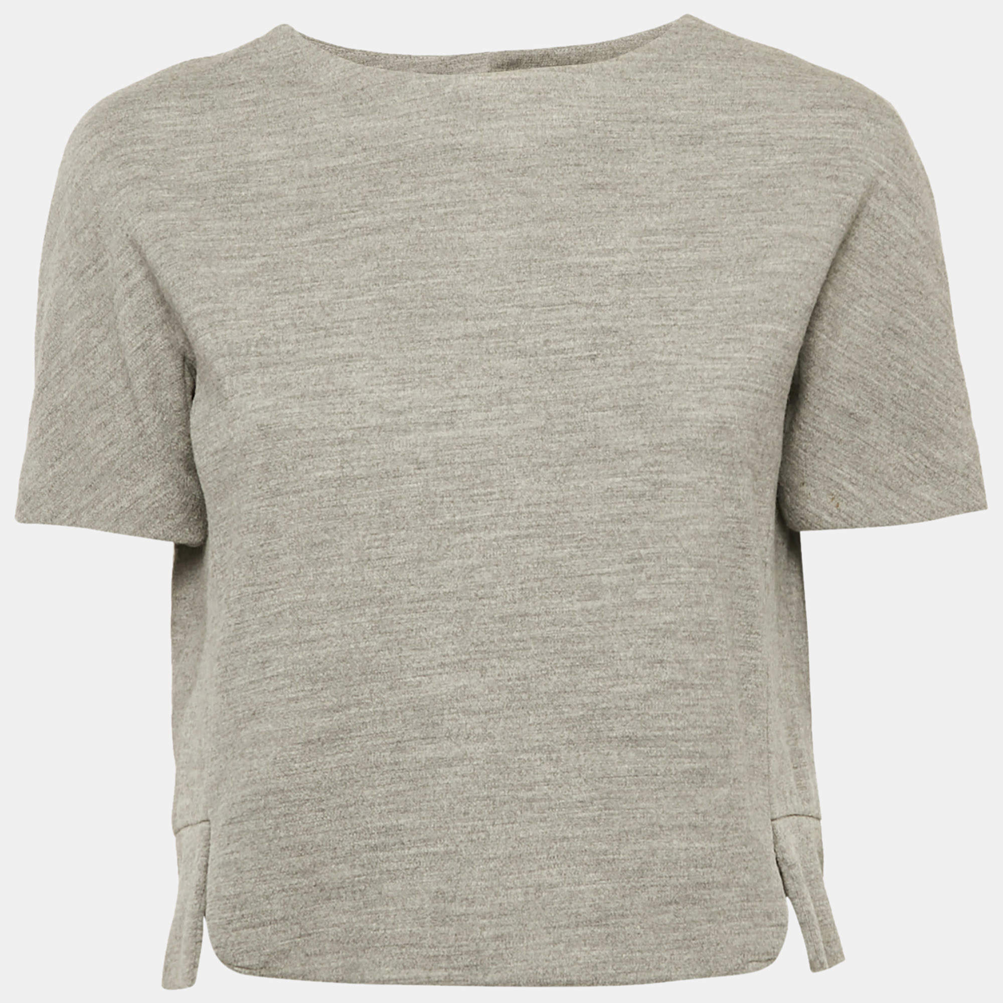 Balenciaga Grey Wool Button Front Top S