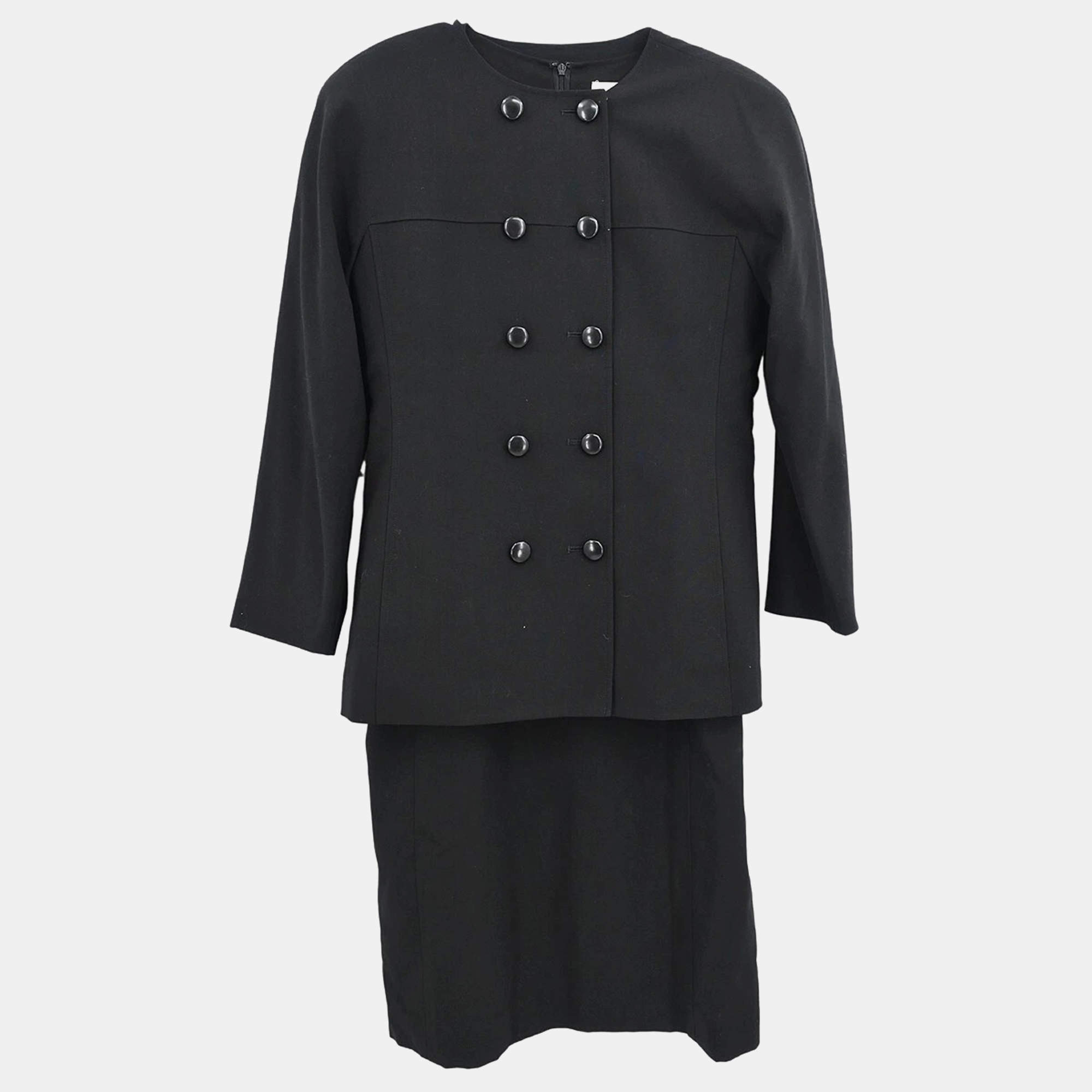 Balenciaga Black Setup Suit Jacket Long Sleeve Dress Size 11
