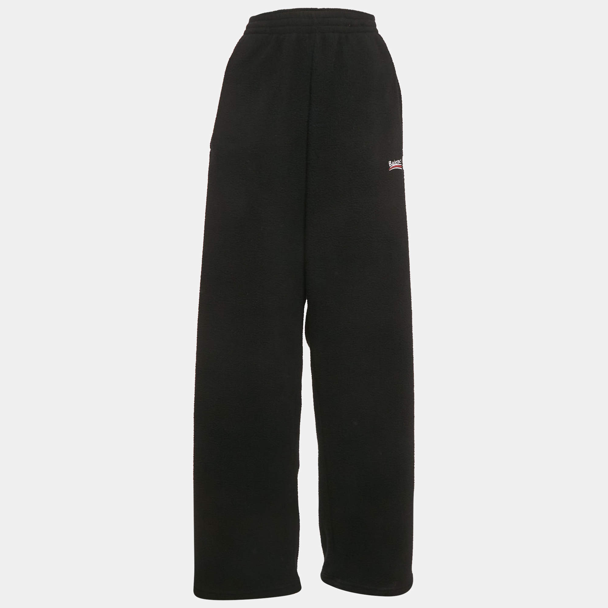 Balenciaga Unisex Black Campaign Synthetic Fleece Sweatpants M