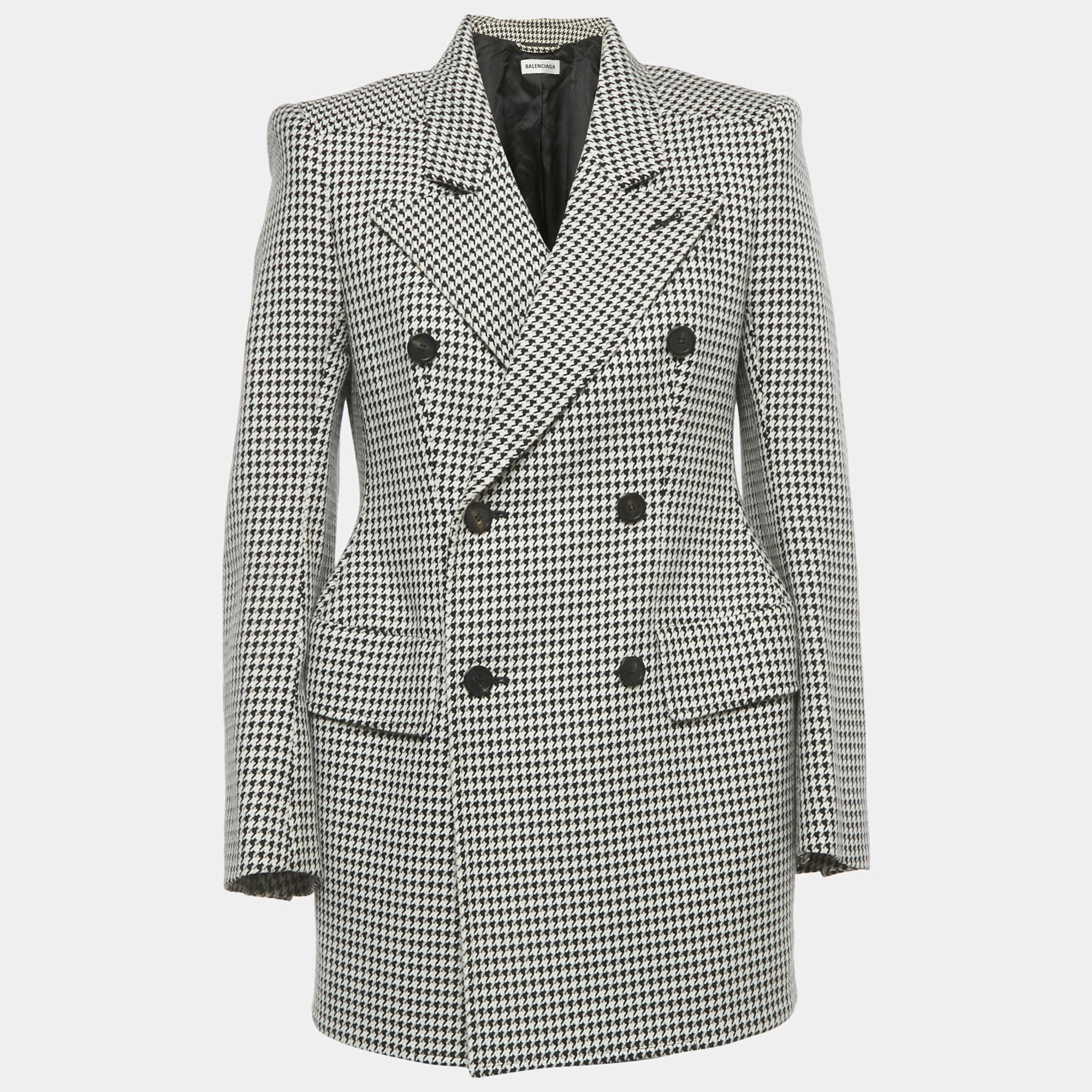 BALENCIAGAバレンシアガ　Hourglass Houndstooth Balenciaga Hourglass Houndstooth Double-Breasted Blazer