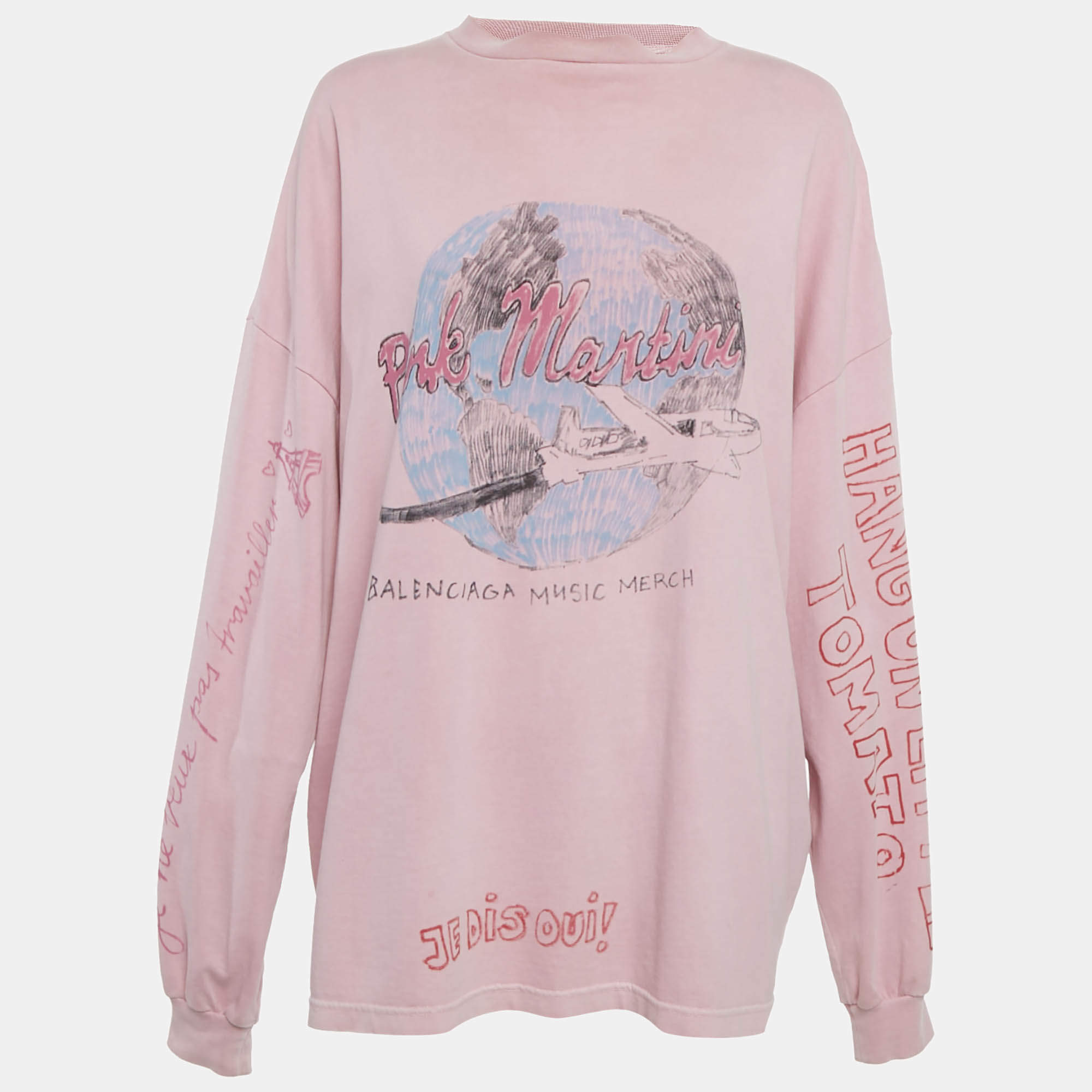 مملوكة مسبقًا Balenciaga Limited Edition Pink Music Pink Martini Merch Oversized T-Shirt M