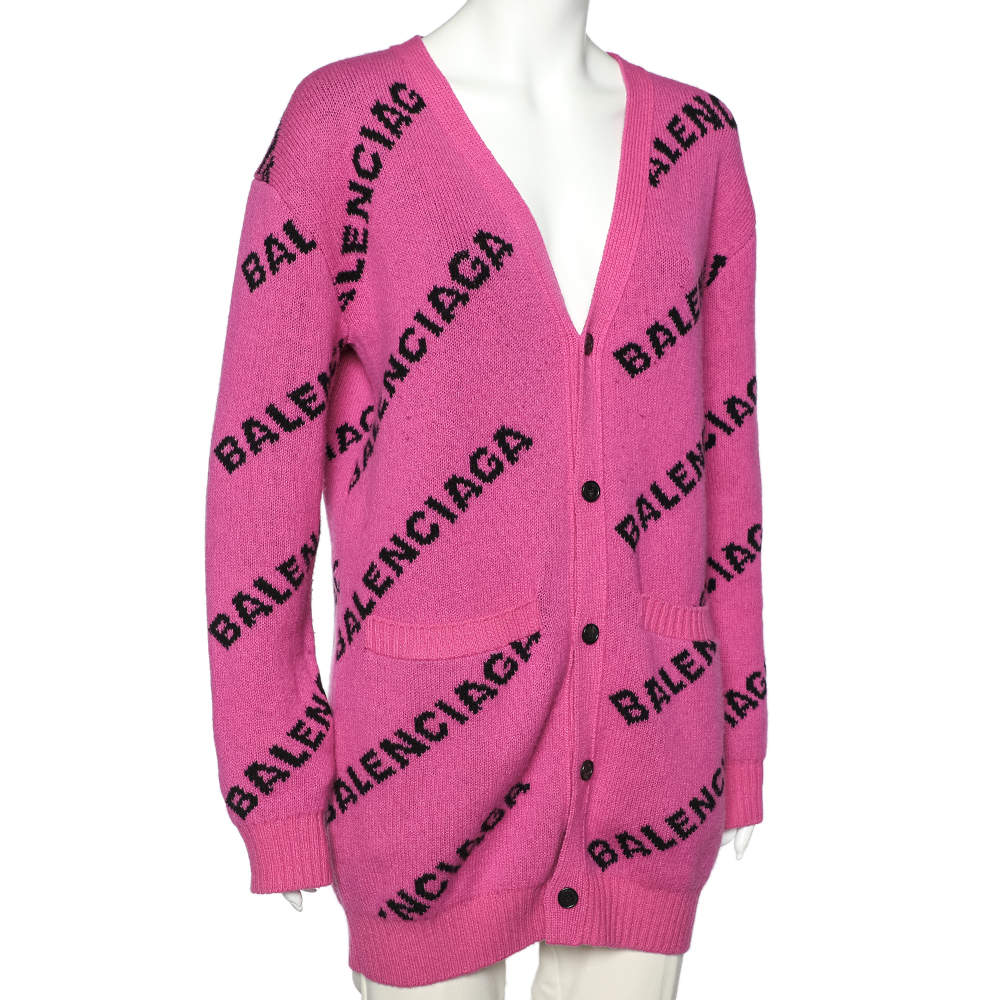 Balenciaga logo cardigan best sale