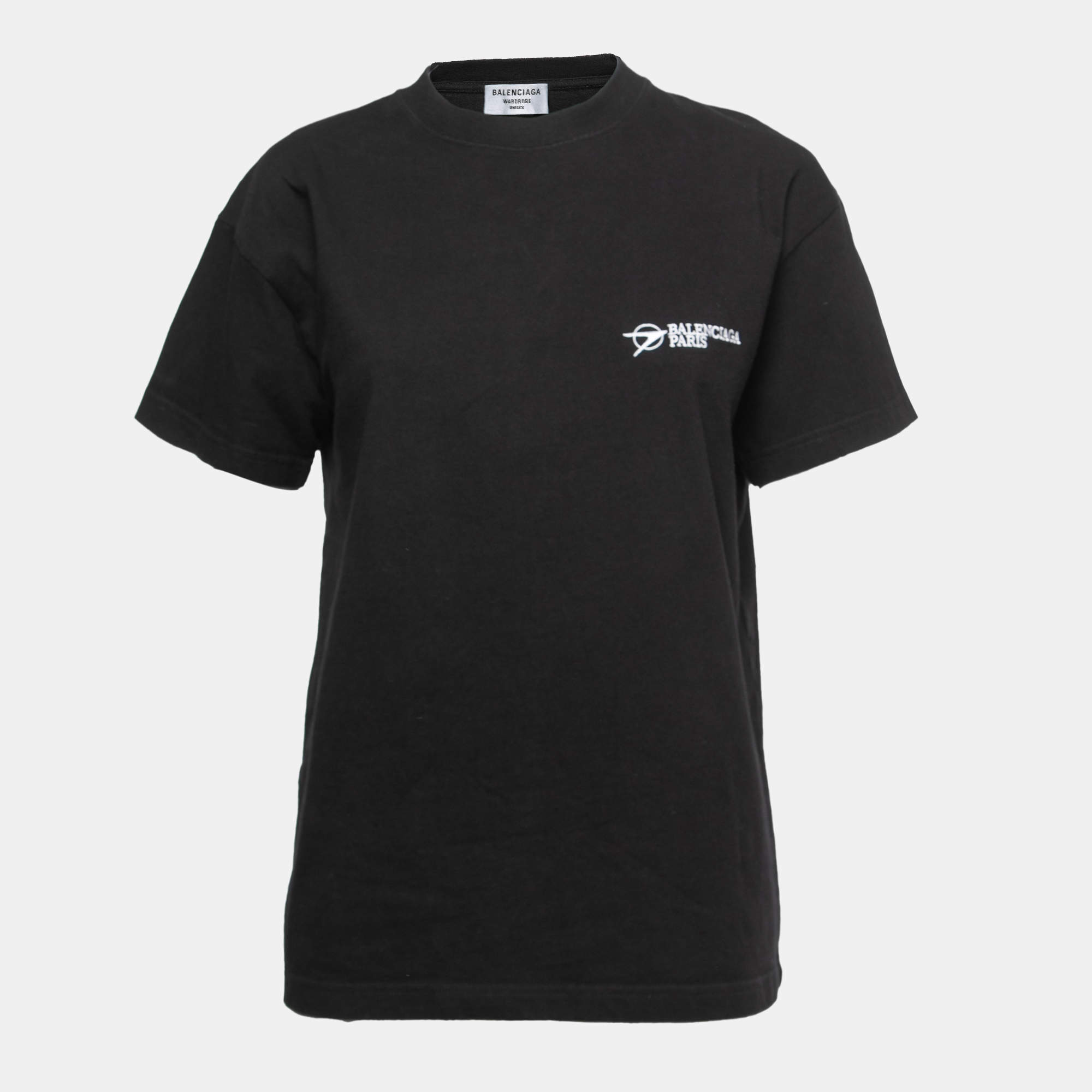 مملوكة مسبقًا Balenciaga Black Cotton Knit Crew Neck T-Shirt S