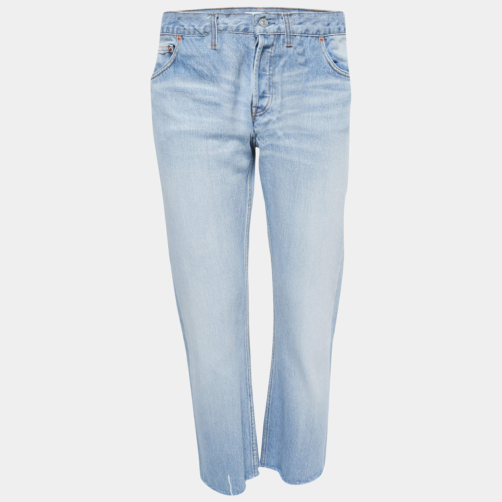 Balenciaga Light Blue Denim High Waist Jeans S Waist 26"