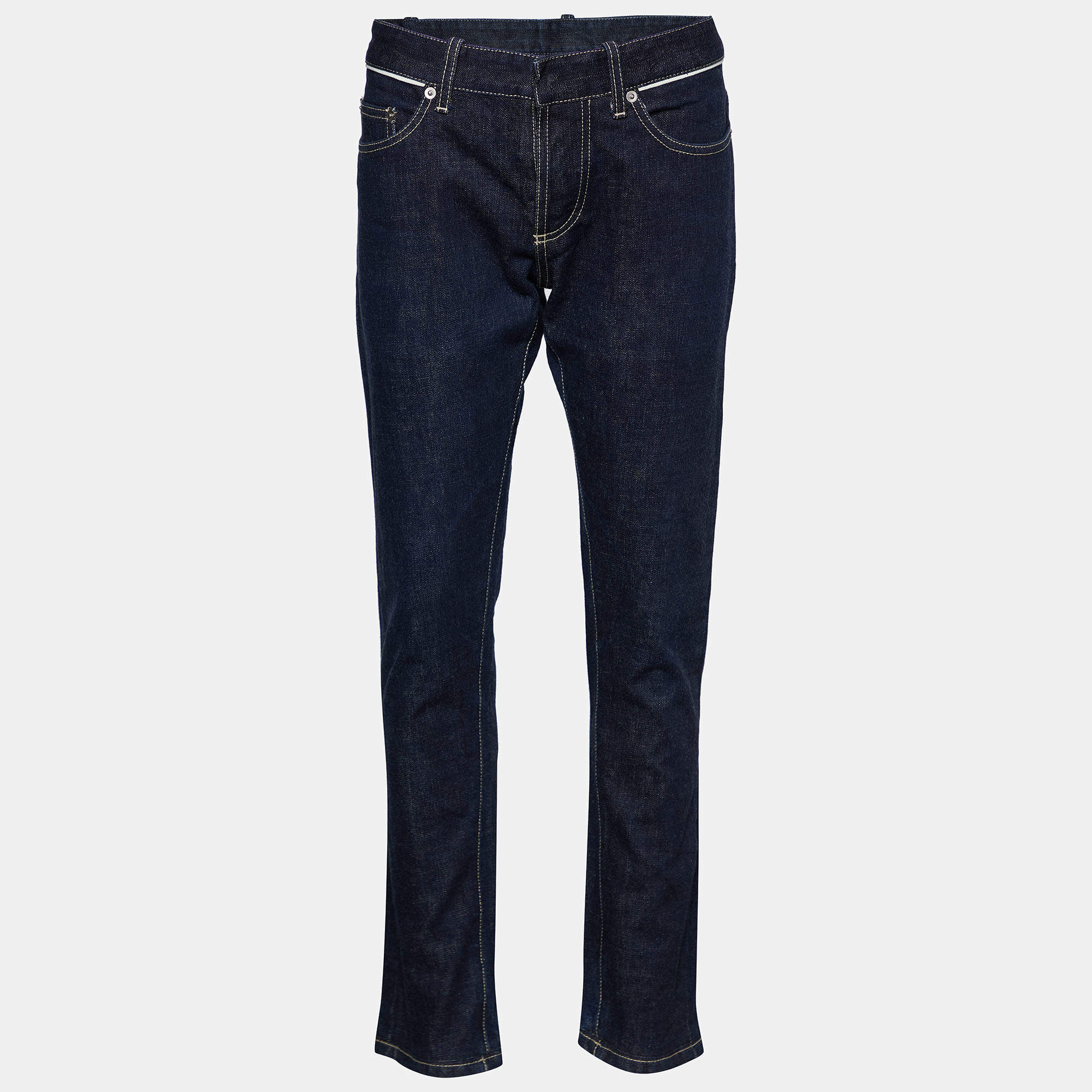 Balenciaga Navy Blue Denim Tapered Leg Jeans M