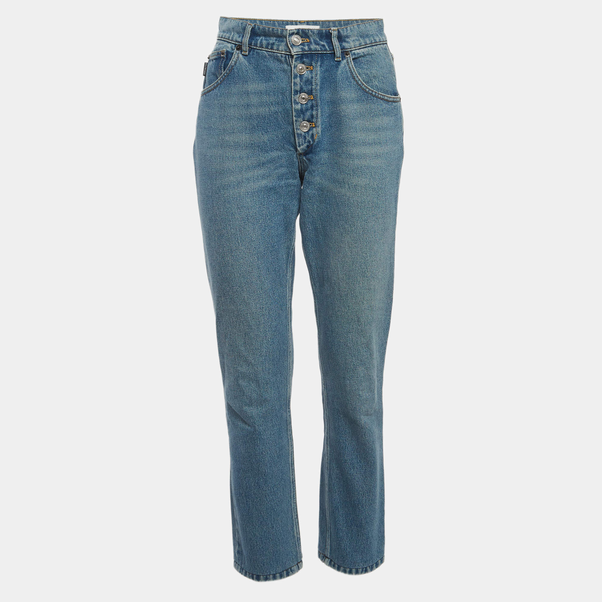 Balenciaga Blue Denim High Rise Jeans M Waist 28''